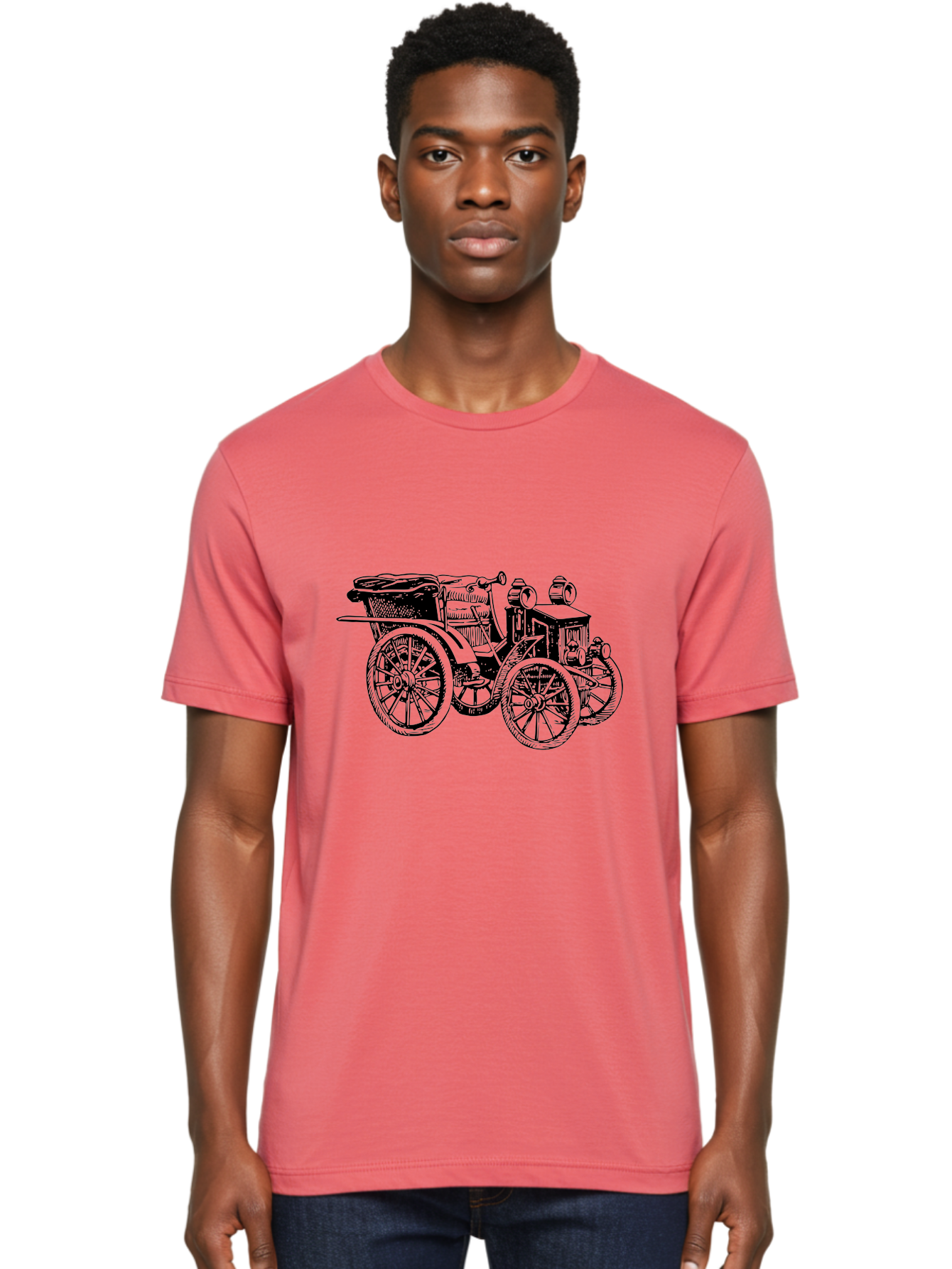 Vintage-Car Men'S Graphic Tee, 100% Cotton, Comfortable Casual Summer Wear, Machine Washable, Vintage Automobile, Old Car, Antique Vehicle, Classic Car, Nostalgic Ride, Historic Transportation, Retro Automobile, Old-Fashioned Vehicle Aad829 12