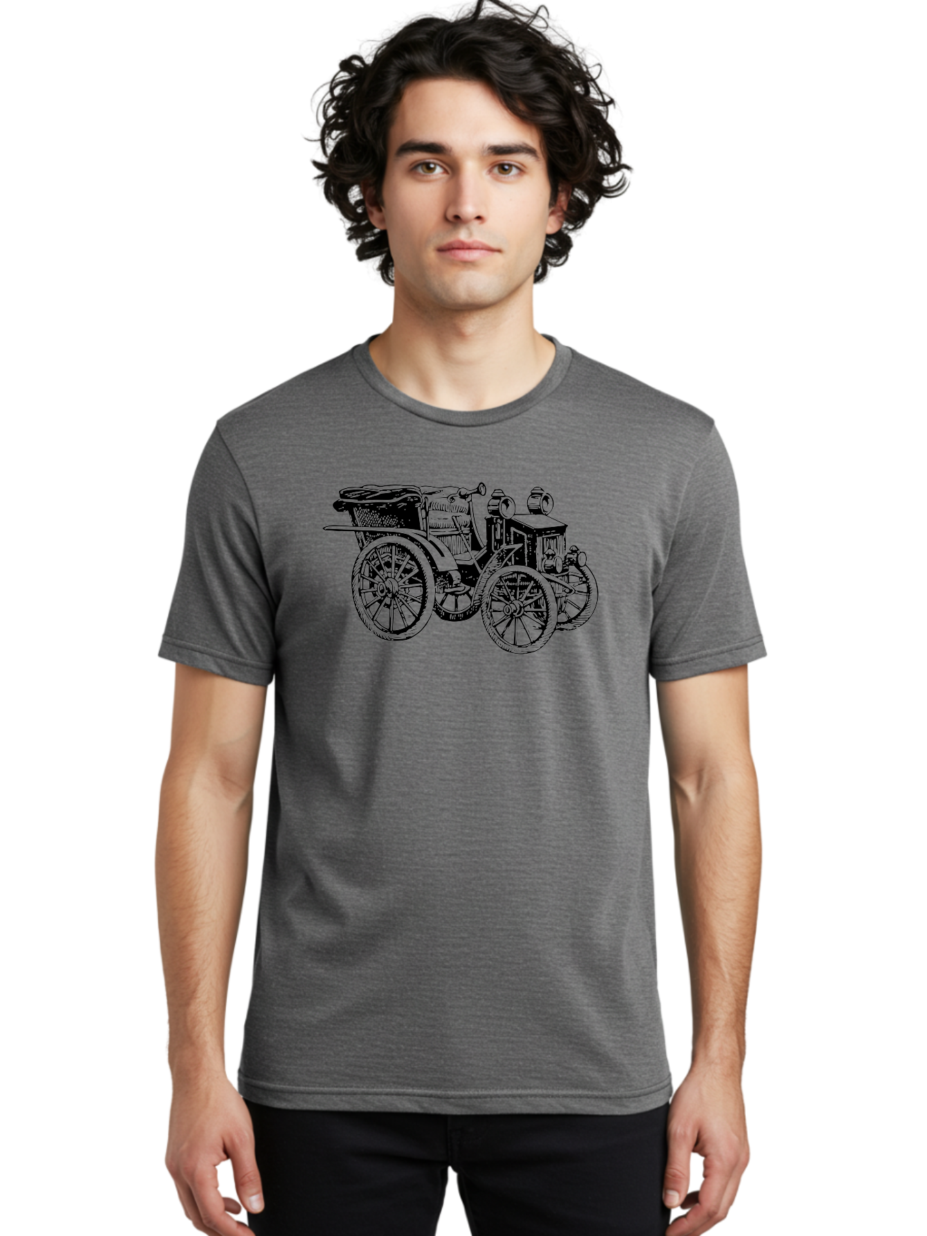 Vintage-Car Men'S Graphic Tee, 100% Cotton, Comfortable Casual Summer Wear, Machine Washable, Vintage Automobile, Old Car, Antique Vehicle, Classic Car, Nostalgic Ride, Historic Transportation, Retro Automobile, Old-Fashioned Vehicle Aad829 24