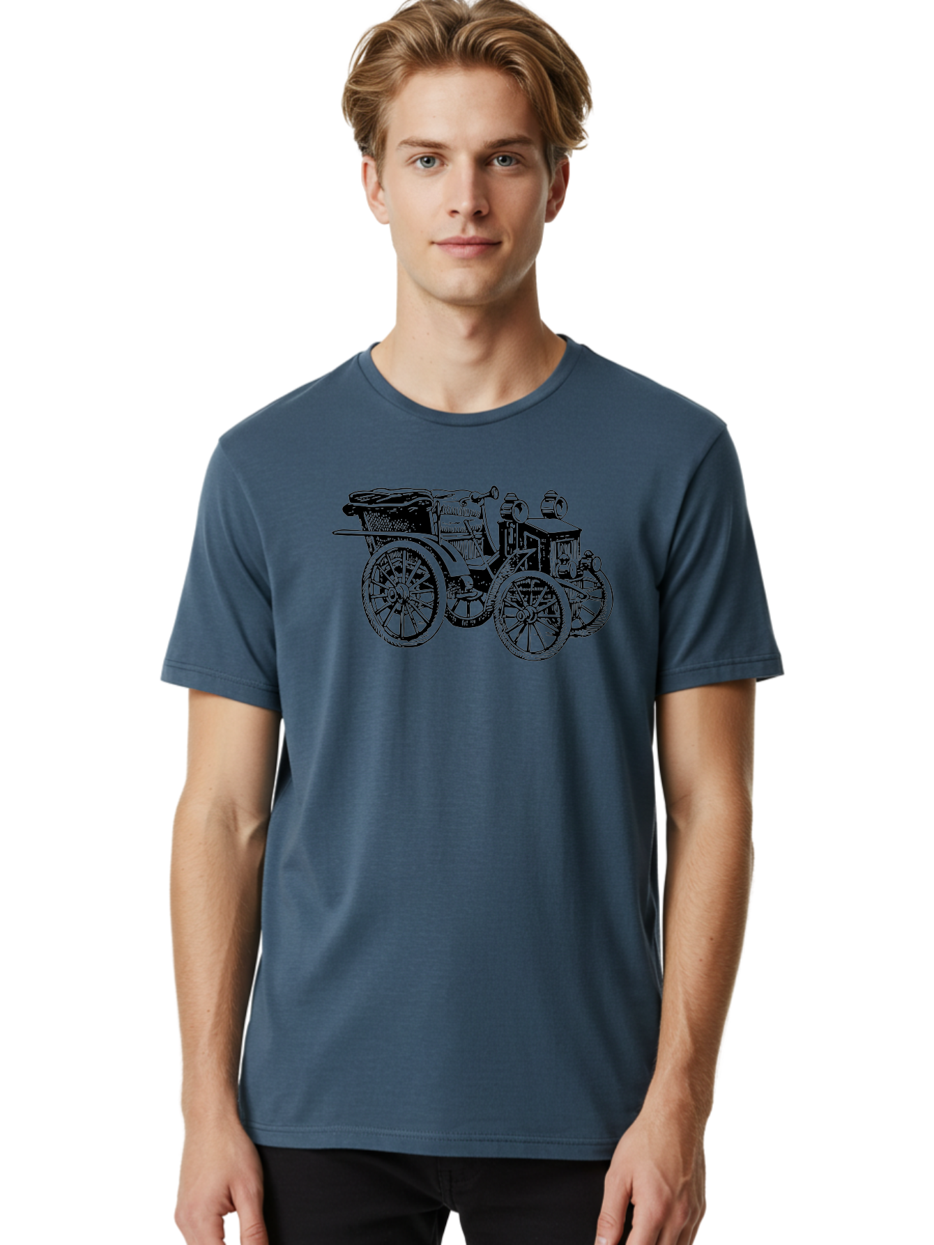Vintage-Car Men'S Graphic Tee, 100% Cotton, Comfortable Casual Summer Wear, Machine Washable, Vintage Automobile, Old Car, Antique Vehicle, Classic Car, Nostalgic Ride, Historic Transportation, Retro Automobile, Old-Fashioned Vehicle Aad829 18