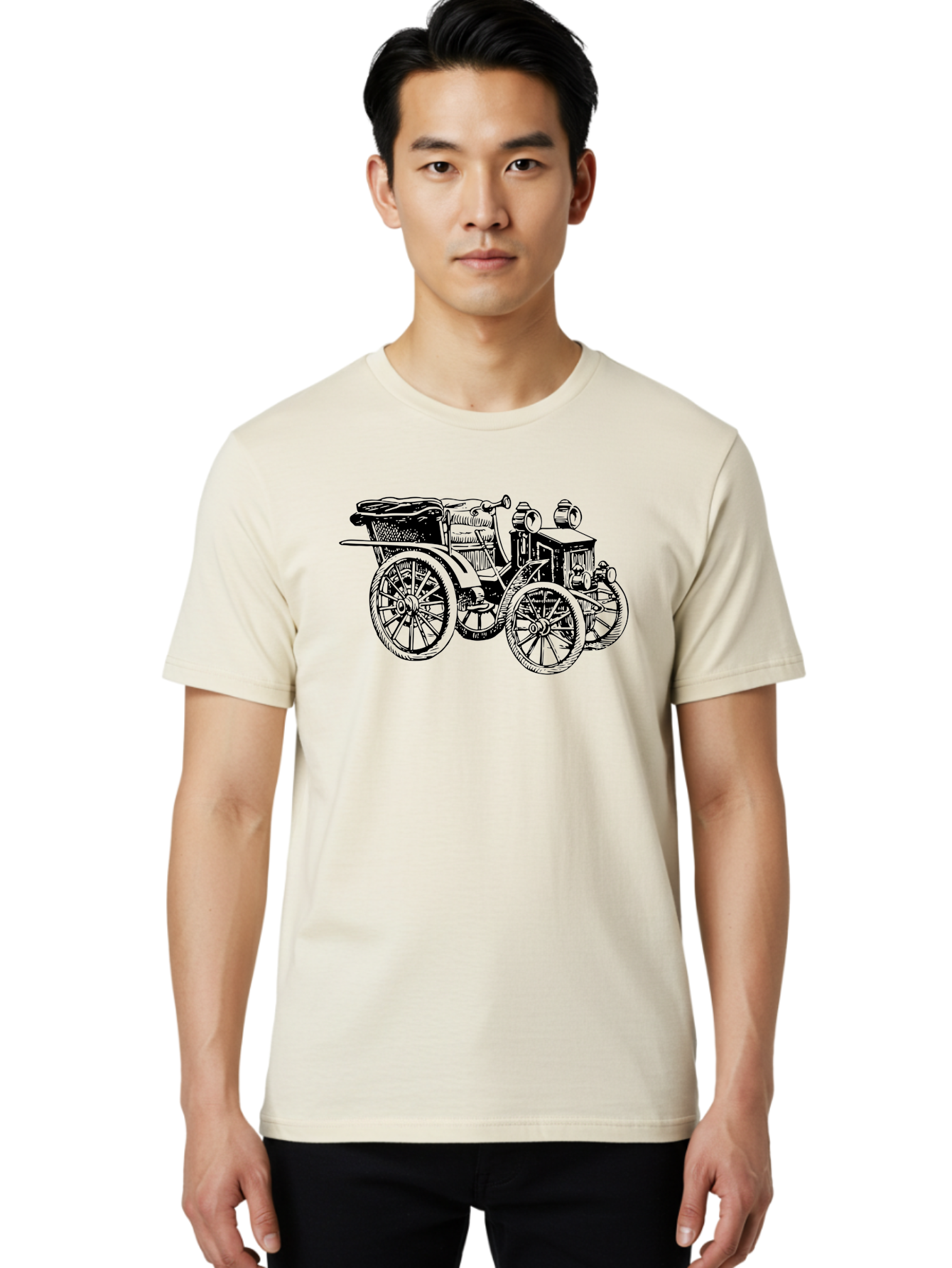 Vintage-Car Men'S Graphic Tee, 100% Cotton, Comfortable Casual Summer Wear, Machine Washable, Vintage Automobile, Old Car, Antique Vehicle, Classic Car, Nostalgic Ride, Historic Transportation, Retro Automobile, Old-Fashioned Vehicle Aad829 8