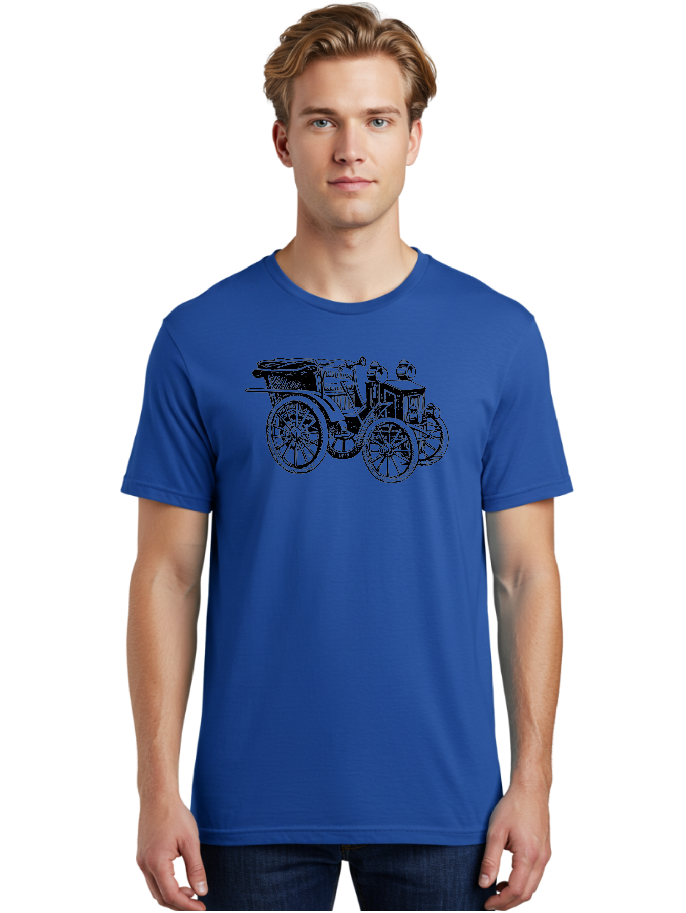 Vintage-Car Men'S Graphic Tee, 100% Cotton, Comfortable Casual Summer Wear, Machine Washable, Vintage Automobile, Old Car, Antique Vehicle, Classic Car, Nostalgic Ride, Historic Transportation, Retro Automobile, Old-Fashioned Vehicle Aad829 28