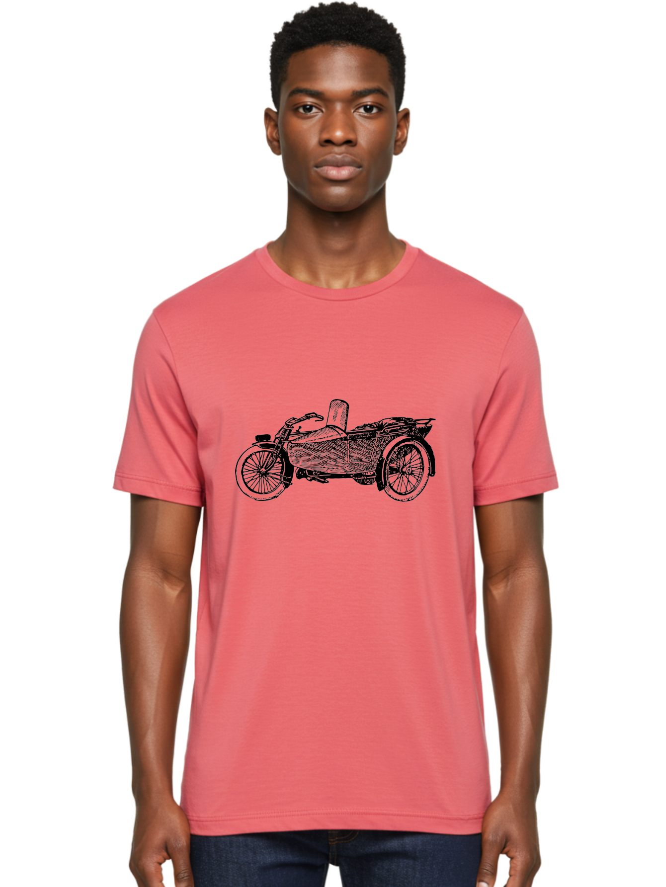 Vintage-Motorcycle-Sidecar-1 Men'S Graphic Tee, 100% Cotton, Comfortable Casual Summer Wear, Machine Washable, Vintage Motorcycle, Sidecar, Classic Bike, Retro Vehicle, Old-Fashioned Transportation, Motorcycle With Sidecar, Vintage Ride, Aad830 24