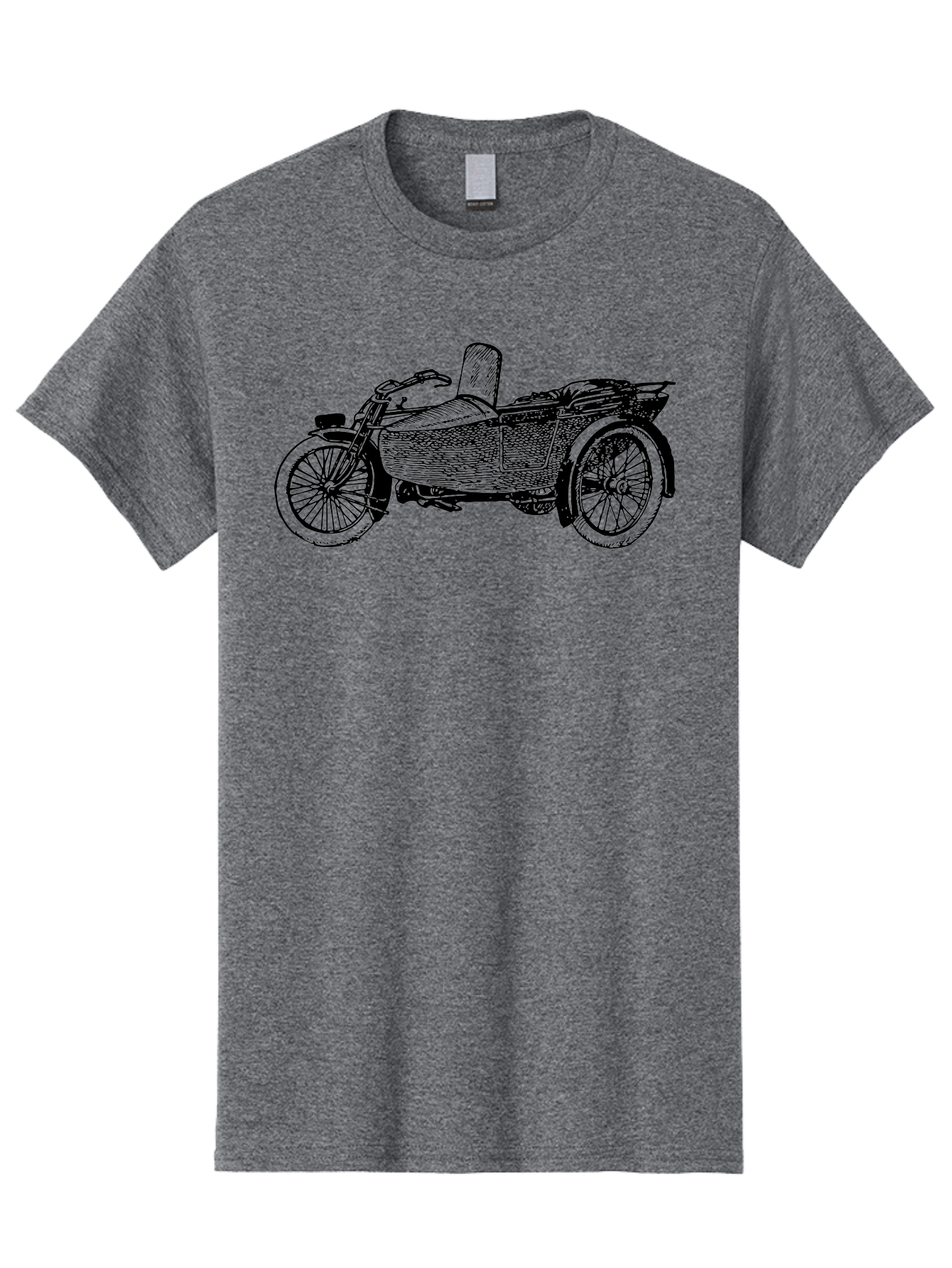 Vintage-Motorcycle-Sidecar-1 Men'S Graphic Tee, 100% Cotton, Comfortable Casual Summer Wear, Machine Washable, Vintage Motorcycle, Sidecar, Classic Bike, Retro Vehicle, Old-Fashioned Transportation, Motorcycle With Sidecar, Vintage Ride, Aad830 5