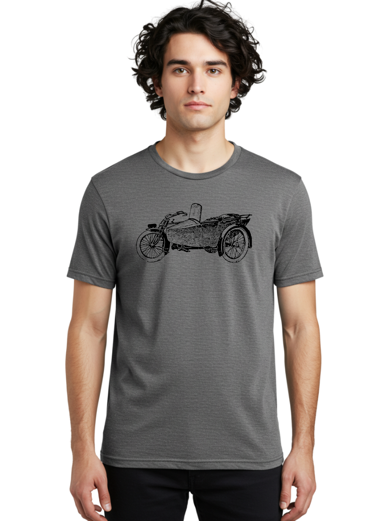 Vintage-Motorcycle-Sidecar-1 Men'S Graphic Tee, 100% Cotton, Comfortable Casual Summer Wear, Machine Washable, Vintage Motorcycle, Sidecar, Classic Bike, Retro Vehicle, Old-Fashioned Transportation, Motorcycle With Sidecar, Vintage Ride, Aad830 6