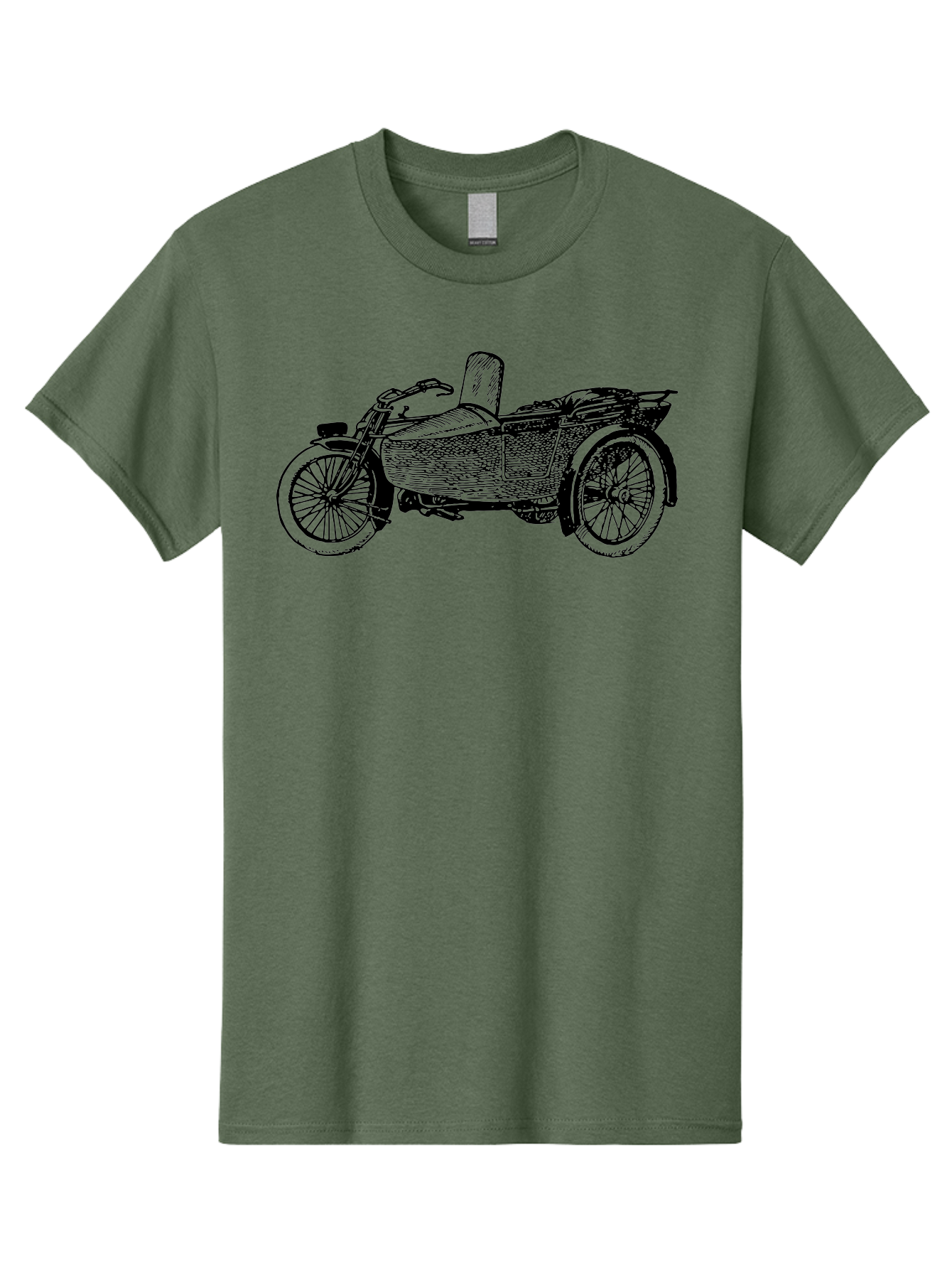 Vintage-Motorcycle-Sidecar-1 Men'S Graphic Tee, 100% Cotton, Comfortable Casual Summer Wear, Machine Washable, Vintage Motorcycle, Sidecar, Classic Bike, Retro Vehicle, Old-Fashioned Transportation, Motorcycle With Sidecar, Vintage Ride, Aad830 25