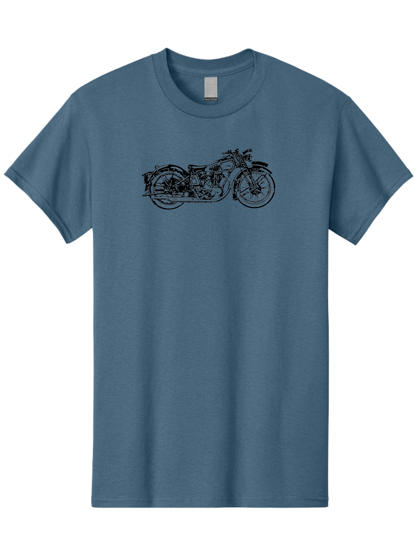 Vintage-Motorcycle Men'S Graphic Tee, 100% Cotton, Comfortable Casual Summer Wear, Machine Washable, Vintage Motorcycle, Classic Bike, Retro Vehicle, Nostalgic Ride, Antique Machinery, Motorcycle Enthusiast, Classic Design, Old-School Wheels Aad832 3