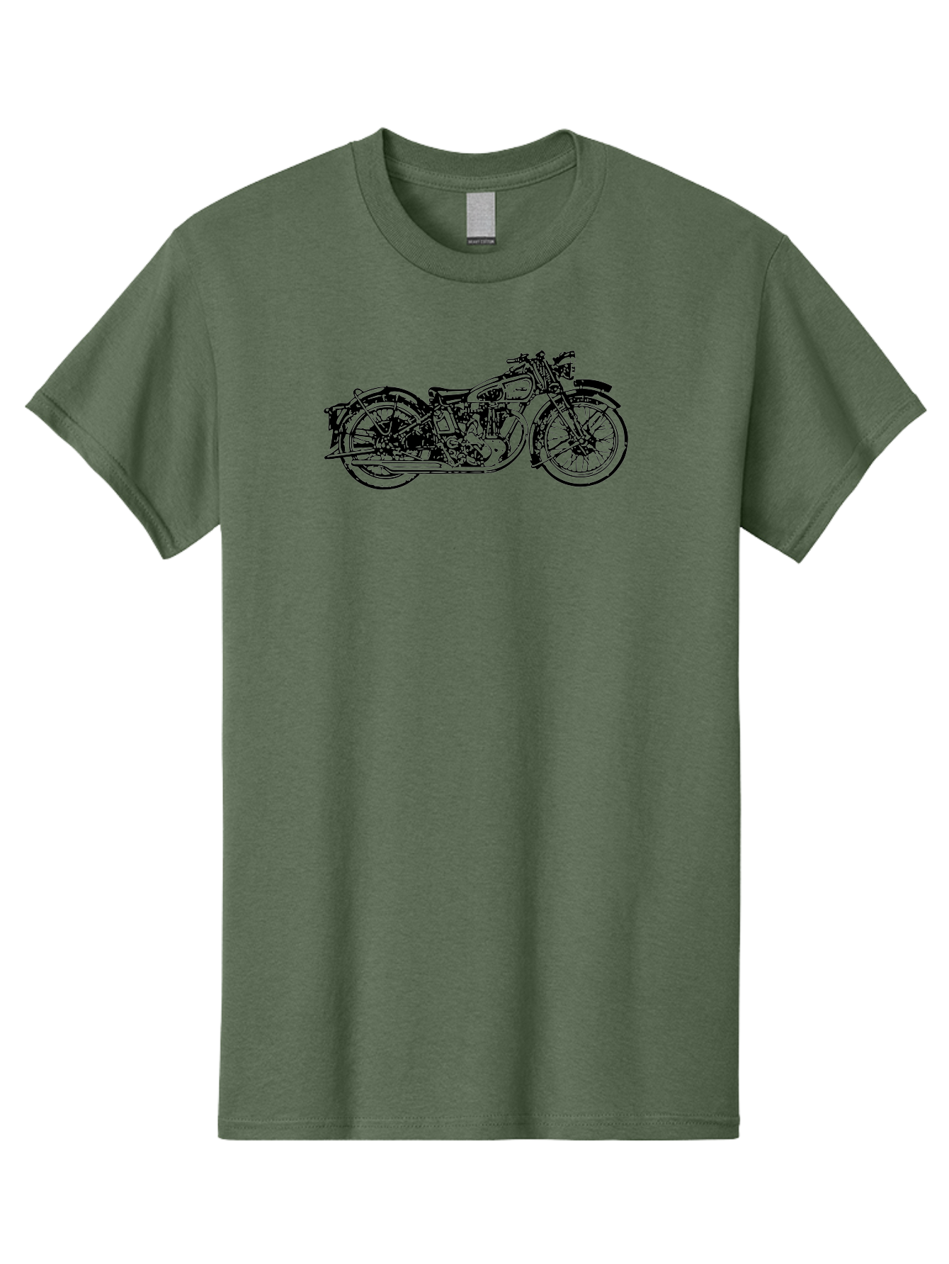 Vintage-Motorcycle Men'S Graphic Tee, 100% Cotton, Comfortable Casual Summer Wear, Machine Washable, Vintage Motorcycle, Classic Bike, Retro Vehicle, Nostalgic Ride, Antique Machinery, Motorcycle Enthusiast, Classic Design, Old-School Wheels Aad832 25