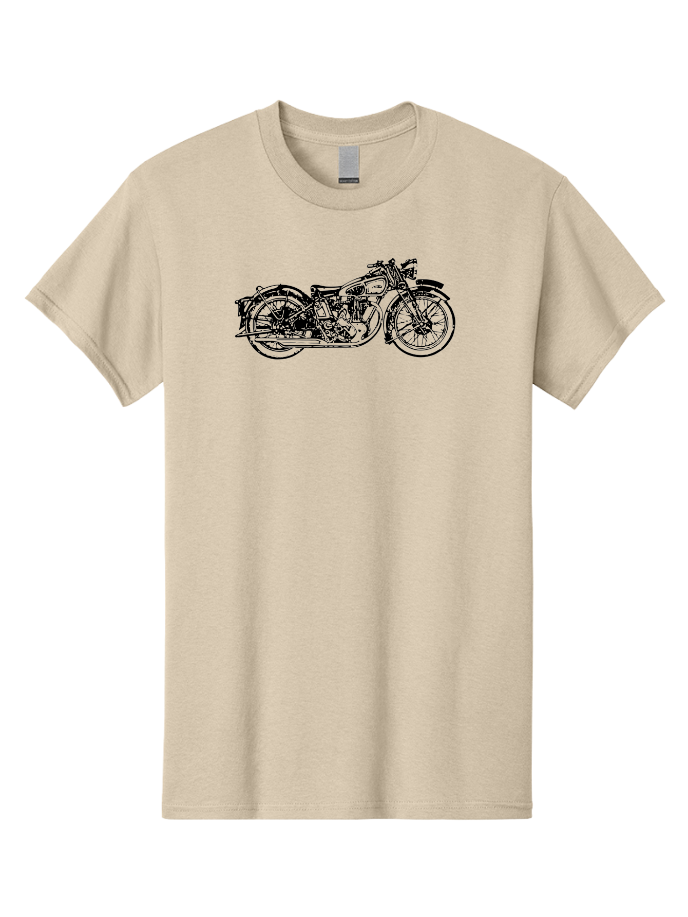 Vintage-Motorcycle Men'S Graphic Tee, 100% Cotton, Comfortable Casual Summer Wear, Machine Washable, Vintage Motorcycle, Classic Bike, Retro Vehicle, Nostalgic Ride, Antique Machinery, Motorcycle Enthusiast, Classic Design, Old-School Wheels Aad832 15