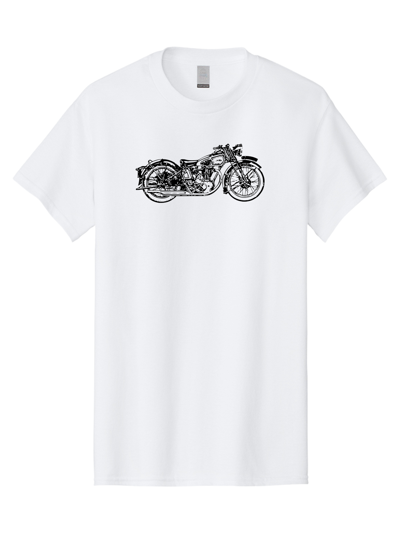 Vintage-Motorcycle Men'S Graphic Tee, 100% Cotton, Comfortable Casual Summer Wear, Machine Washable, Vintage Motorcycle, Classic Bike, Retro Vehicle, Nostalgic Ride, Antique Machinery, Motorcycle Enthusiast, Classic Design, Old-School Wheels Aad832 17