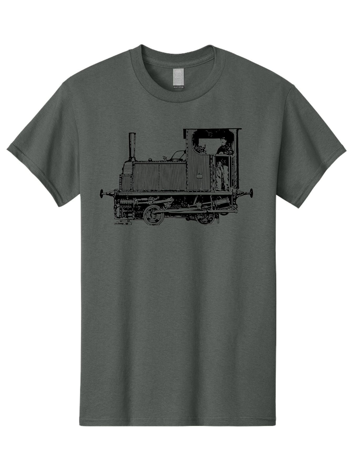 Vintage-Train-Engine Men'S Graphic Tee, 100% Cotton, Comfortable Casual Summer Wear, Machine Washable, Vintage Train, Steam Locomotive, Railway Transportation, Retro Engine, Conductor In Cab, Mechanical Details, Industrial Heritage, Aad834 17