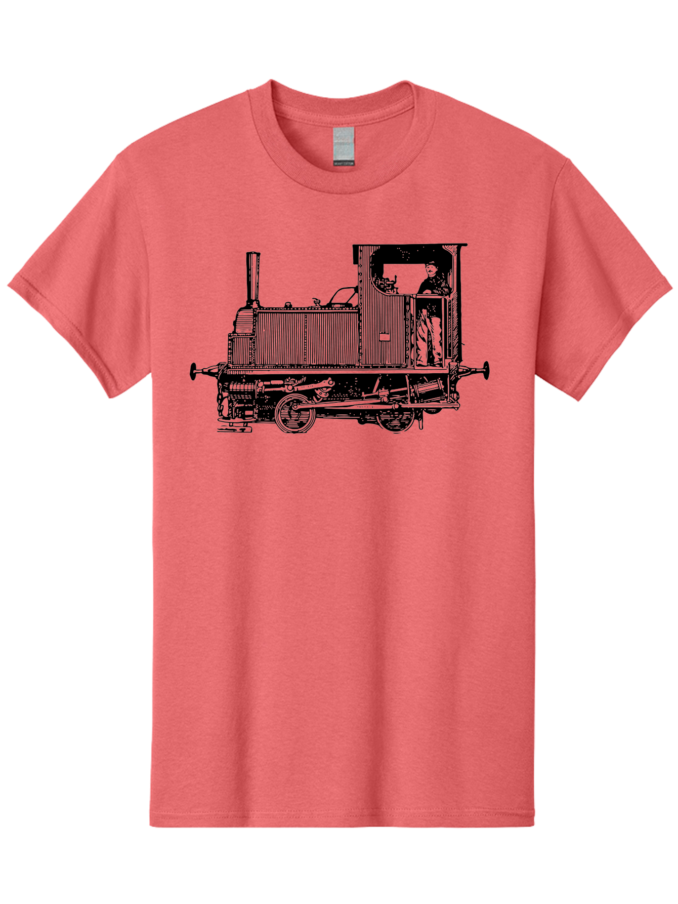 Vintage-Train-Engine Men'S Graphic Tee, 100% Cotton, Comfortable Casual Summer Wear, Machine Washable, Vintage Train, Steam Locomotive, Railway Transportation, Retro Engine, Conductor In Cab, Mechanical Details, Industrial Heritage, Aad834 29