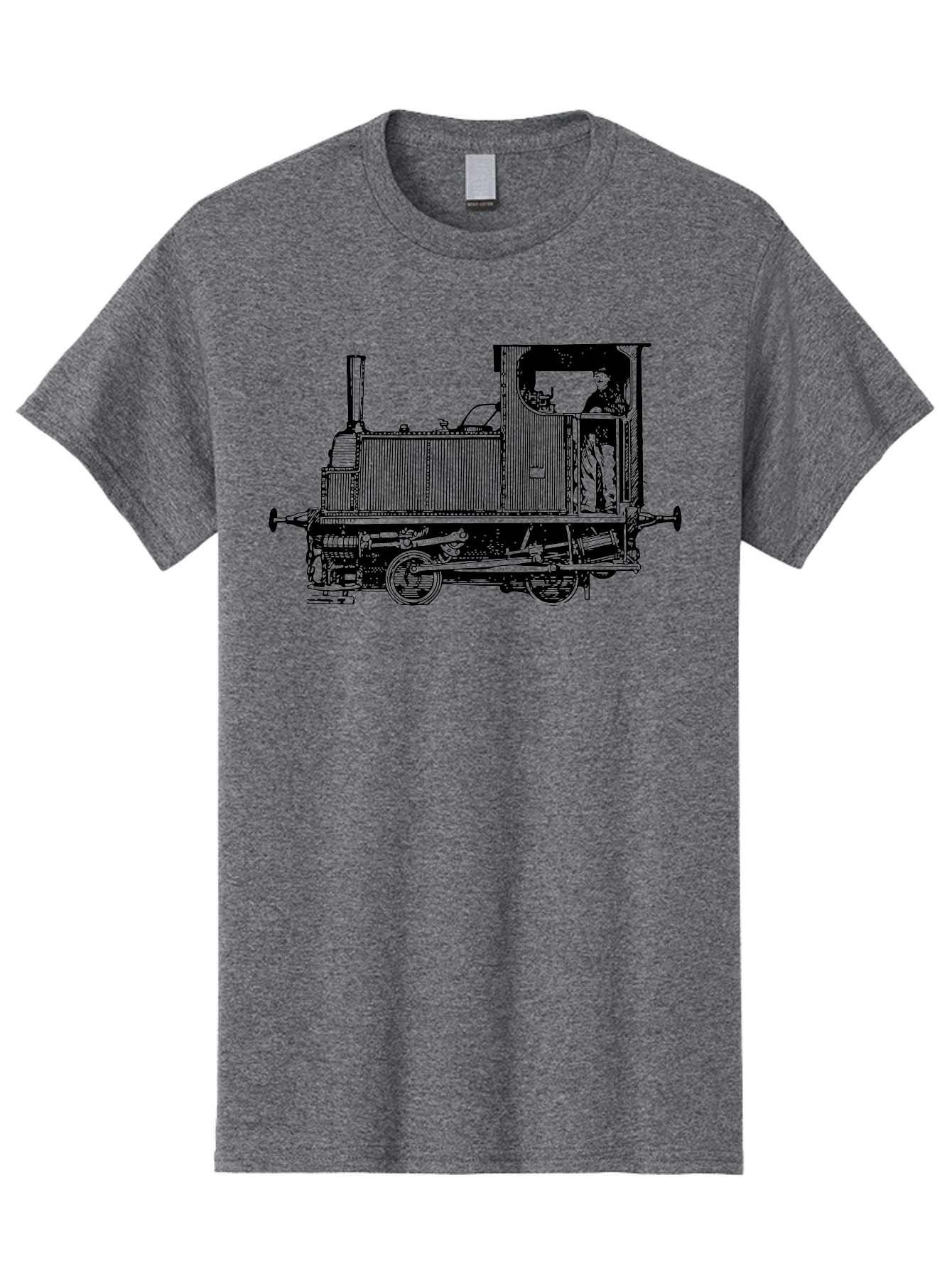Vintage-Train-Engine Men'S Graphic Tee, 100% Cotton, Comfortable Casual Summer Wear, Machine Washable, Vintage Train, Steam Locomotive, Railway Transportation, Retro Engine, Conductor In Cab, Mechanical Details, Industrial Heritage, Aad834 23