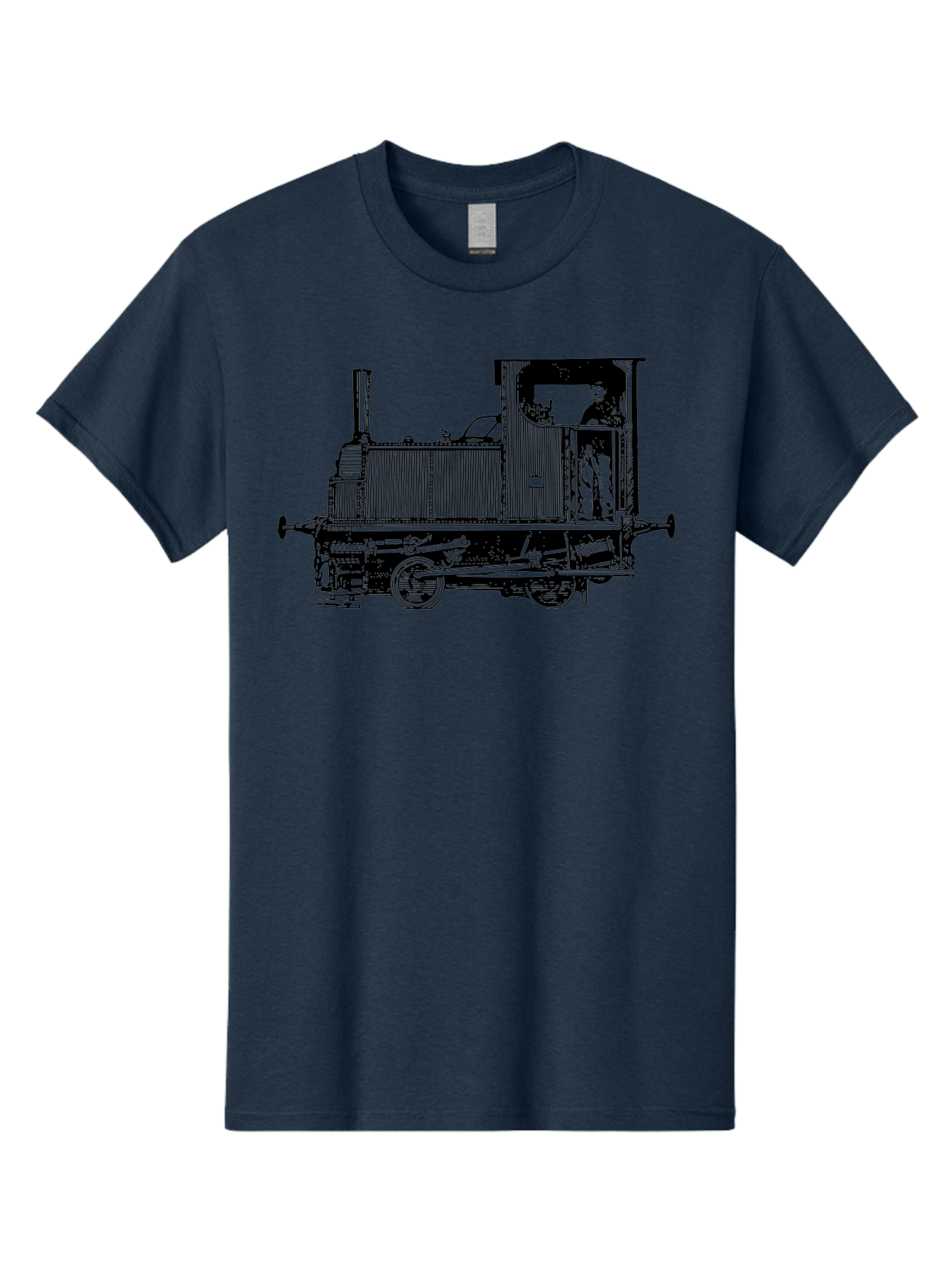 Vintage-Train-Engine Men'S Graphic Tee, 100% Cotton, Comfortable Casual Summer Wear, Machine Washable, Vintage Train, Steam Locomotive, Railway Transportation, Retro Engine, Conductor In Cab, Mechanical Details, Industrial Heritage, Aad834 7