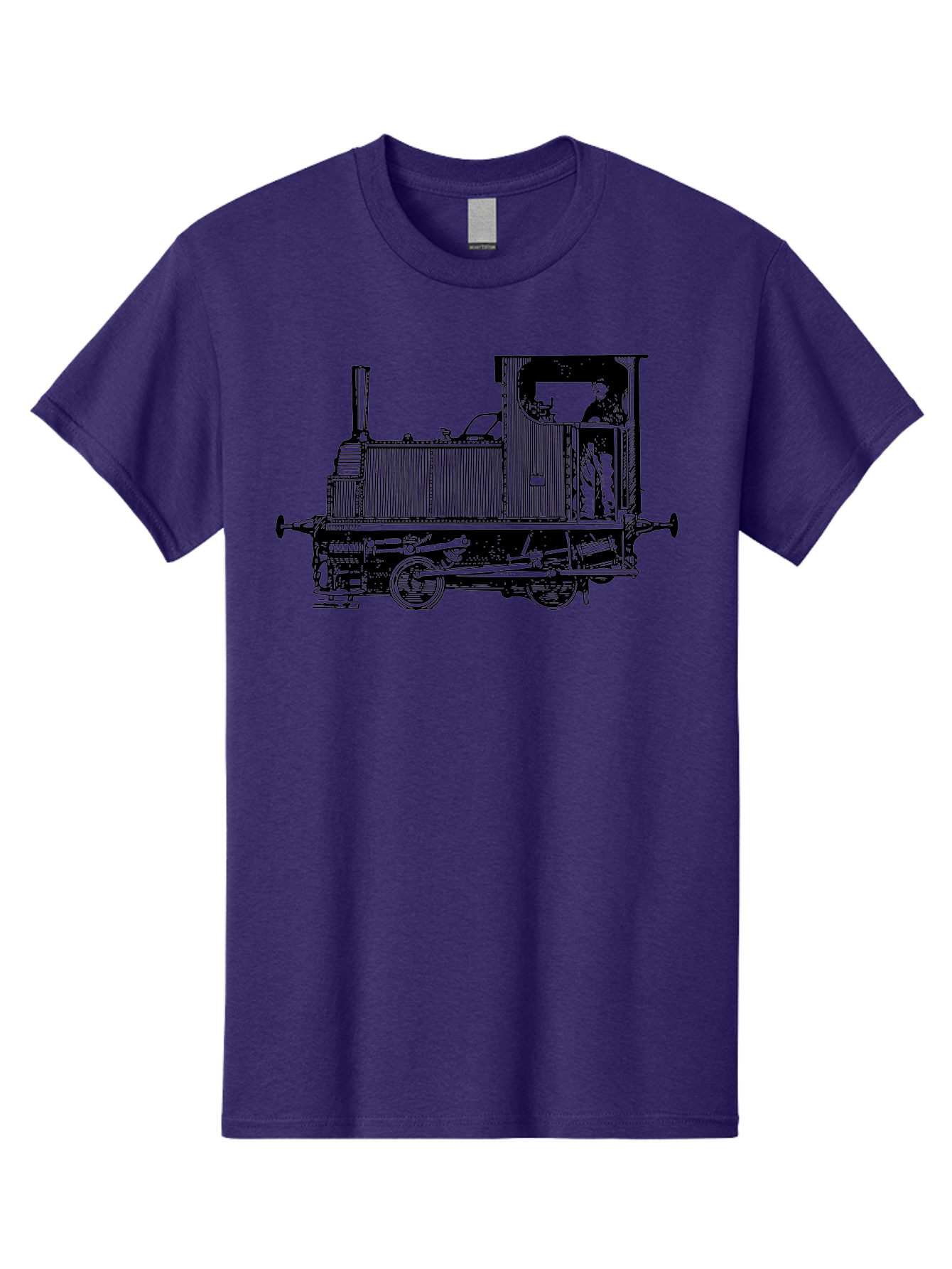 Vintage-Train-Engine Men'S Graphic Tee, 100% Cotton, Comfortable Casual Summer Wear, Machine Washable, Vintage Train, Steam Locomotive, Railway Transportation, Retro Engine, Conductor In Cab, Mechanical Details, Industrial Heritage, Aad834 21