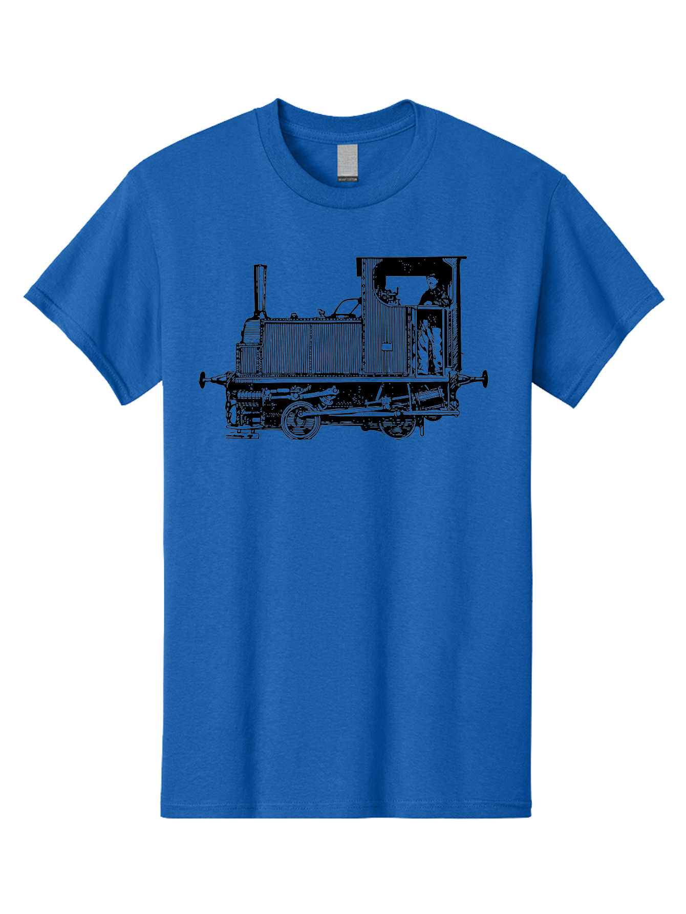 Vintage-Train-Engine Men'S Graphic Tee, 100% Cotton, Comfortable Casual Summer Wear, Machine Washable, Vintage Train, Steam Locomotive, Railway Transportation, Retro Engine, Conductor In Cab, Mechanical Details, Industrial Heritage, Aad834 5