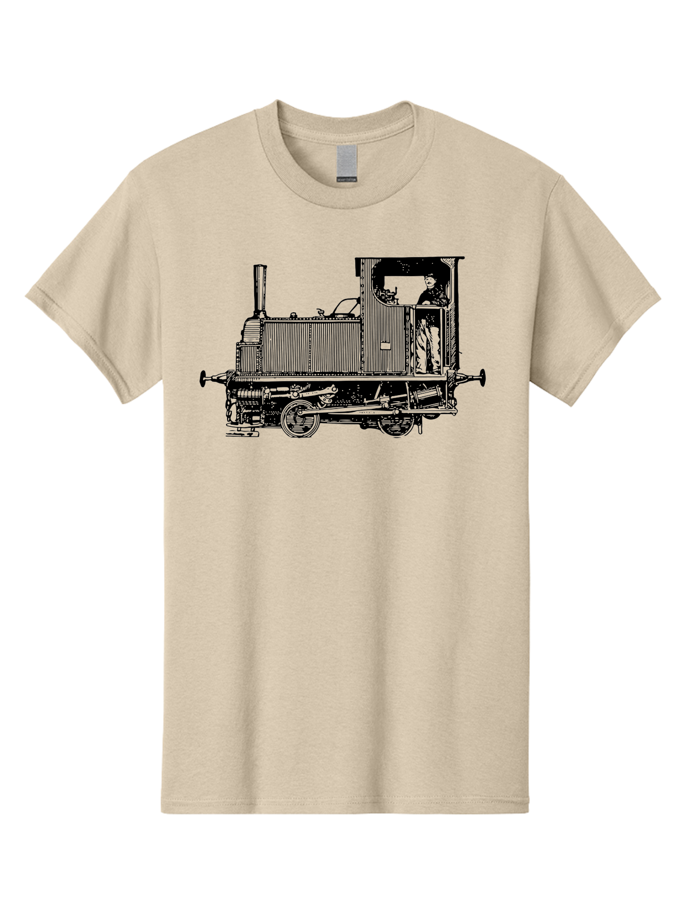 Vintage-Train-Engine Men'S Graphic Tee, 100% Cotton, Comfortable Casual Summer Wear, Machine Washable, Vintage Train, Steam Locomotive, Railway Transportation, Retro Engine, Conductor In Cab, Mechanical Details, Industrial Heritage, Aad834 15