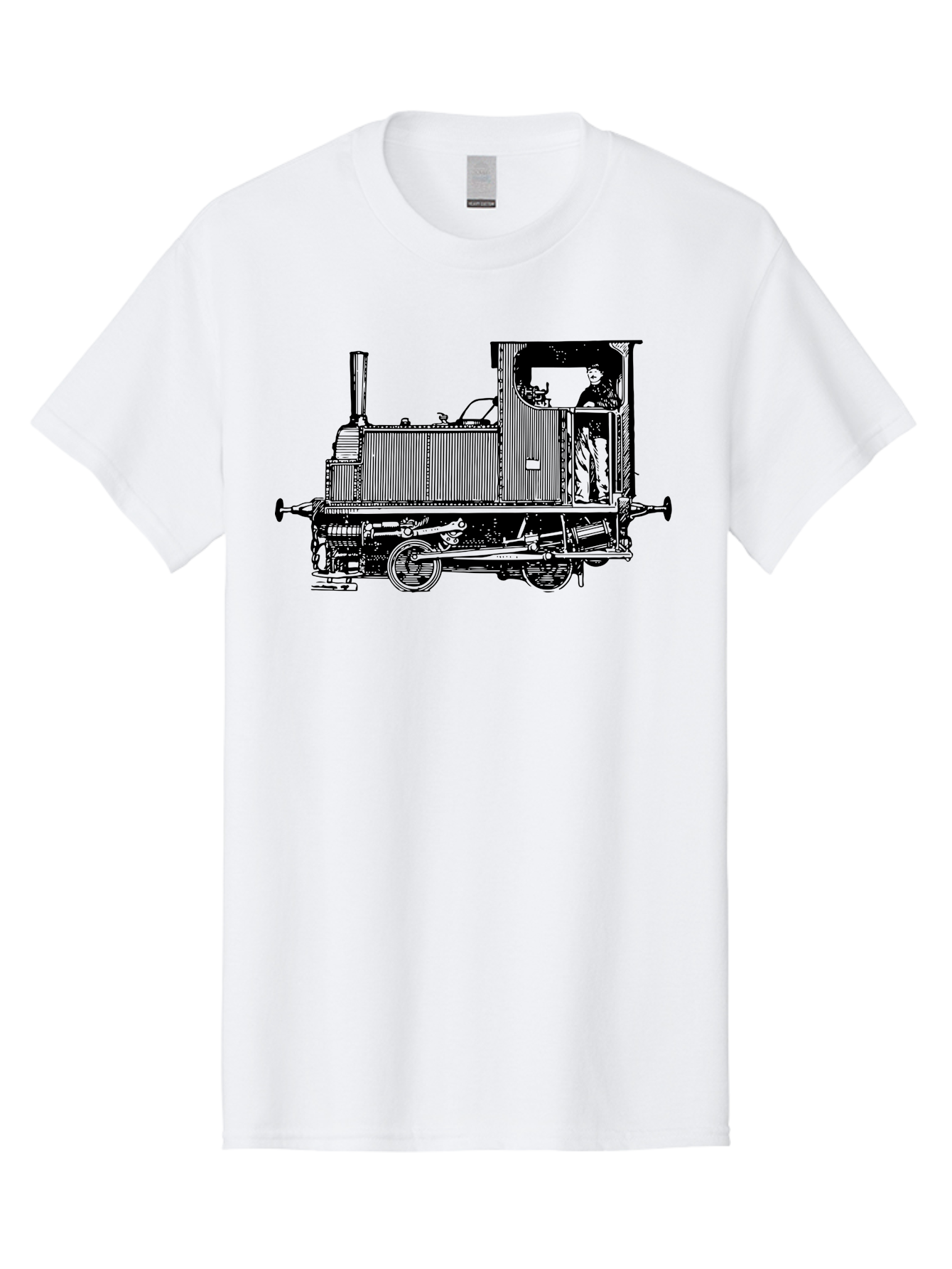 Vintage-Train-Engine Men'S Graphic Tee, 100% Cotton, Comfortable Casual Summer Wear, Machine Washable, Vintage Train, Steam Locomotive, Railway Transportation, Retro Engine, Conductor In Cab, Mechanical Details, Industrial Heritage, Aad834 19