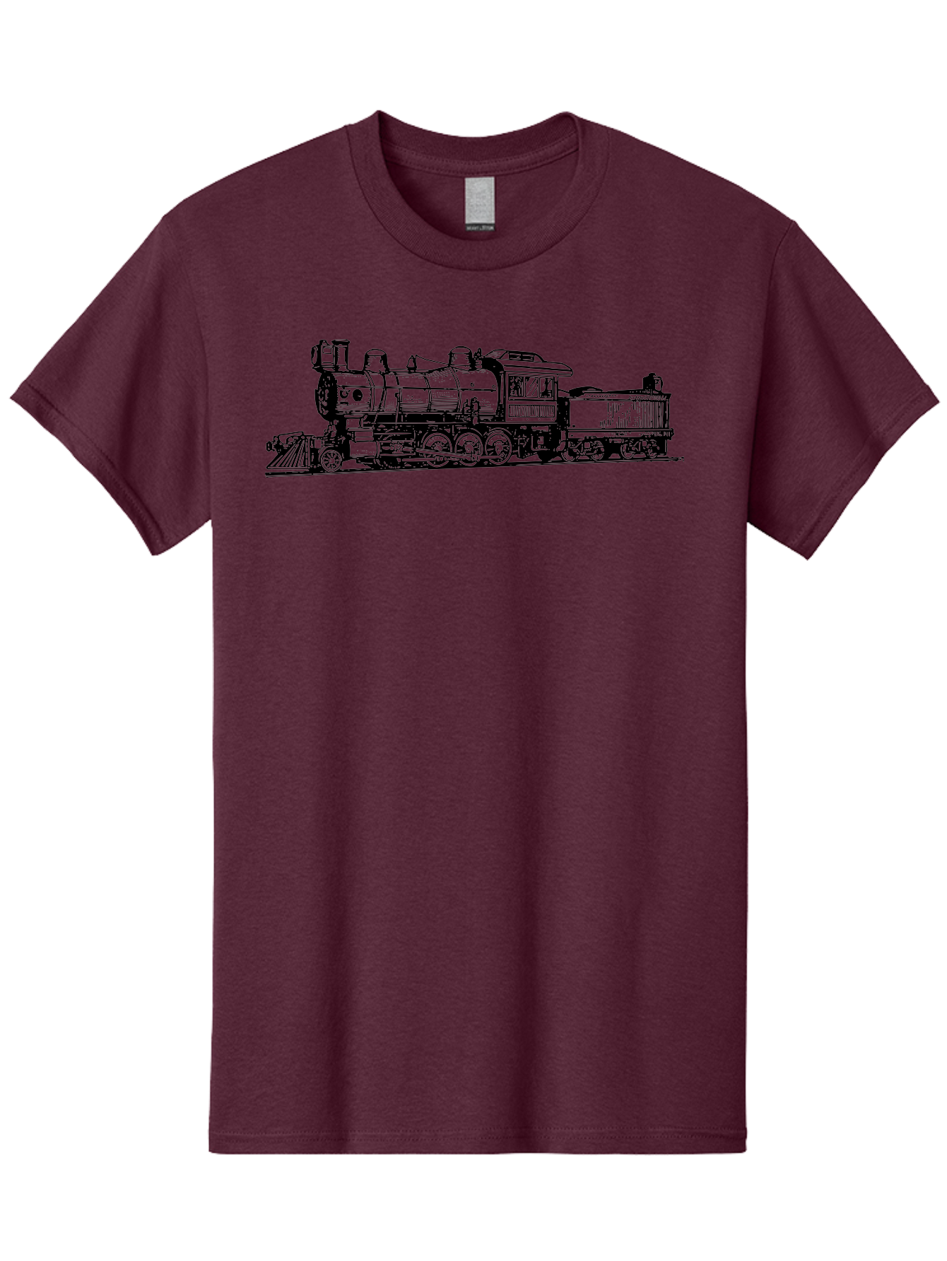 Vintage-Train Men'S Graphic Tee, 100% Cotton, Comfortable Casual Summer Wear, Machine Washable, Vintage Steam Train, Classic Locomotive, Railroad Transportation, Nostalgic Train, Retro Railway, Old-Fashioned Train Engine Aad835 5