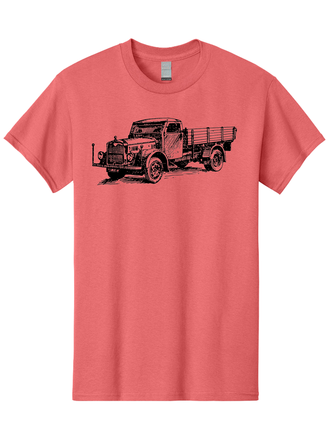 Vintage-Truck-1 Men'S Graphic Tee, 100% Cotton, Comfortable Casual Summer Wear, Machine Washable, Vintage Truck, Old Truck, Classic Vehicle, Retro Transportation, Antique Automobile, Heavy Duty Truck, Cargo Truck, Classic Machinery, Aad836 1