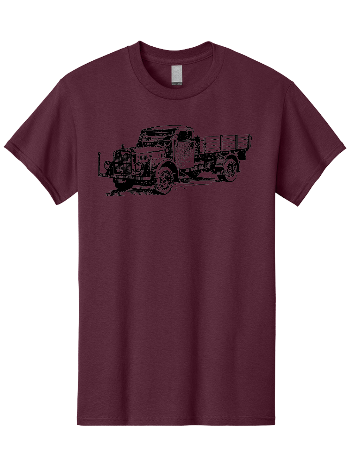 Vintage-Truck-1 Men'S Graphic Tee, 100% Cotton, Comfortable Casual Summer Wear, Machine Washable, Vintage Truck, Old Truck, Classic Vehicle, Retro Transportation, Antique Automobile, Heavy Duty Truck, Cargo Truck, Classic Machinery, Aad836 25