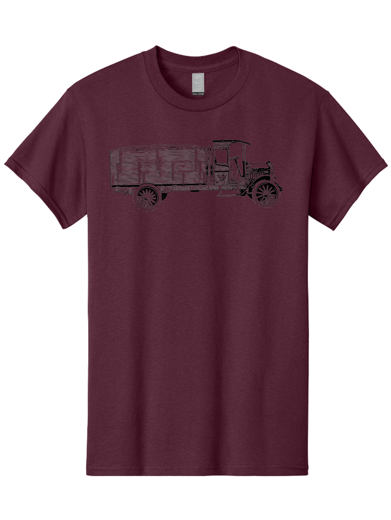Vintage-Truck-2 Men'S Graphic Tee, 100% Cotton, Comfortable Casual Summer Wear, Machine Washable, Vintage Truck, Classic Vehicle, Wooden Crates, Old Truck Design, Antique Transportation, Retro Automobile, Nostalgic Truck Aad837 9