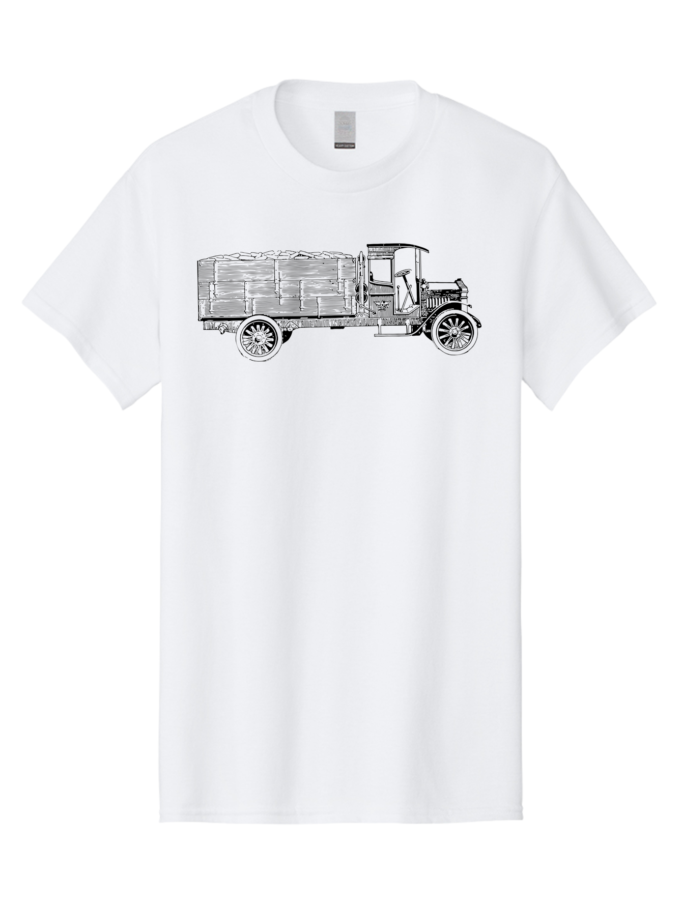 Vintage-Truck-2 Men'S Graphic Tee, 100% Cotton, Comfortable Casual Summer Wear, Machine Washable, Vintage Truck, Classic Vehicle, Wooden Crates, Old Truck Design, Antique Transportation, Retro Automobile, Nostalgic Truck Aad837 3