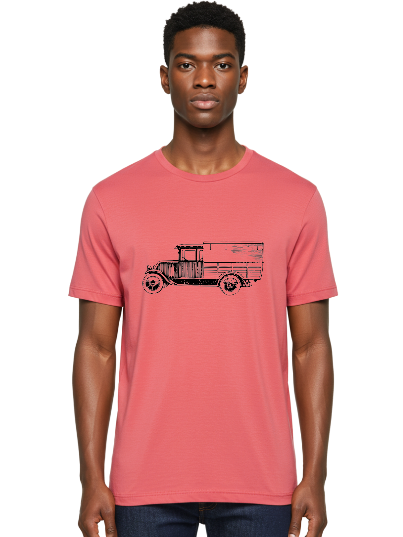 Vintage-Truck Men'S Graphic Tee, 100% Cotton, Comfortable Casual Summer Wear, Machine Washable, Vintage Truck, Classic Vehicle, Antique Automobile, Old Truck Design, Retro Transportation, Nostalgic Vehicle Aad838 16