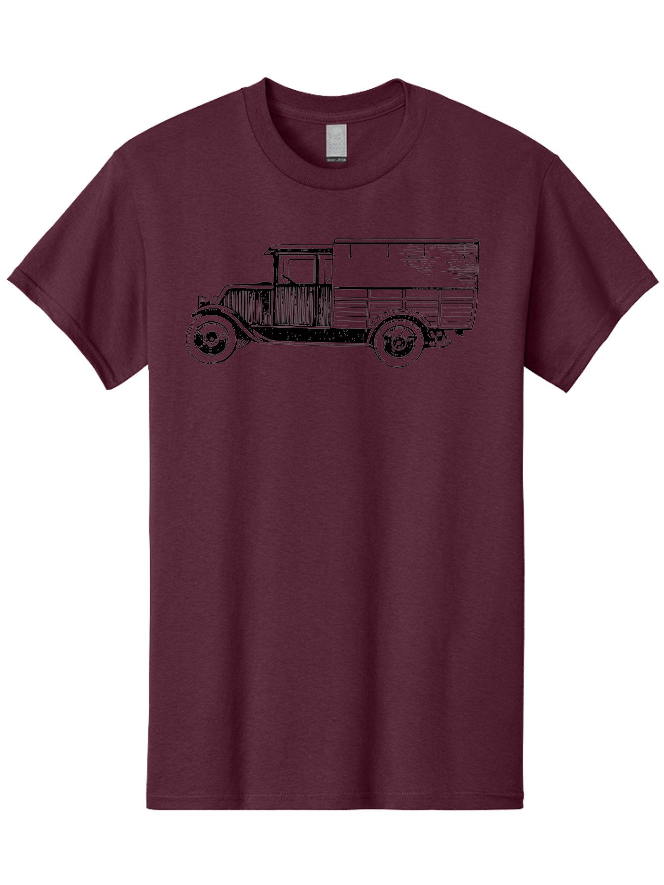 Vintage-Truck Men'S Graphic Tee, 100% Cotton, Comfortable Casual Summer Wear, Machine Washable, Vintage Truck, Classic Vehicle, Antique Automobile, Old Truck Design, Retro Transportation, Nostalgic Vehicle Aad838 5