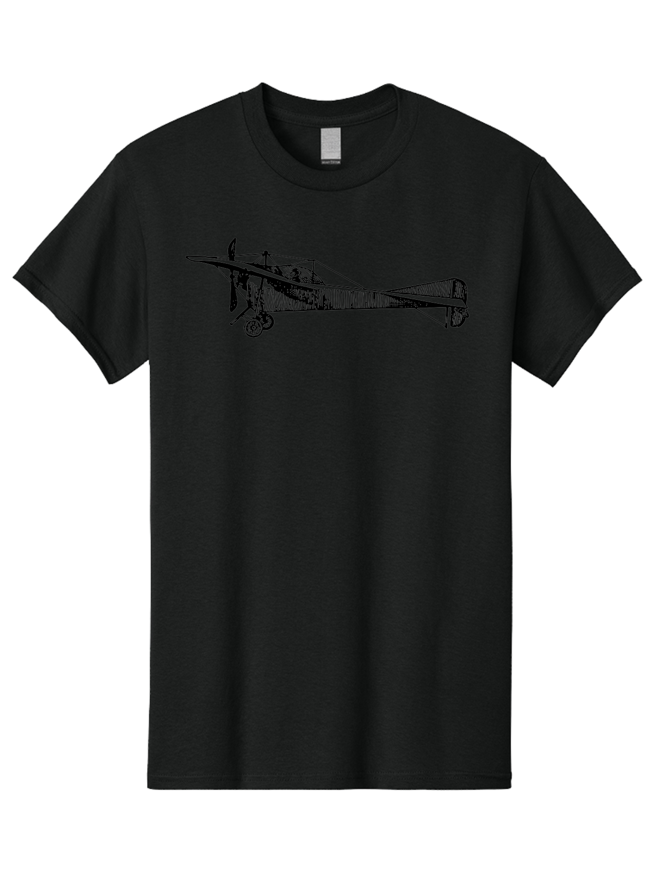 Wwi-Biplane Men'S Graphic Tee, 100% Cotton, Comfortable Casual Summer Wear, Machine Washable, Vintage Biplane, Old Airplane, Historical Aircraft, Classic Aviation, Retro Flying Machine, Nostalgic Design, Wooden Aircraft, Aad840 23