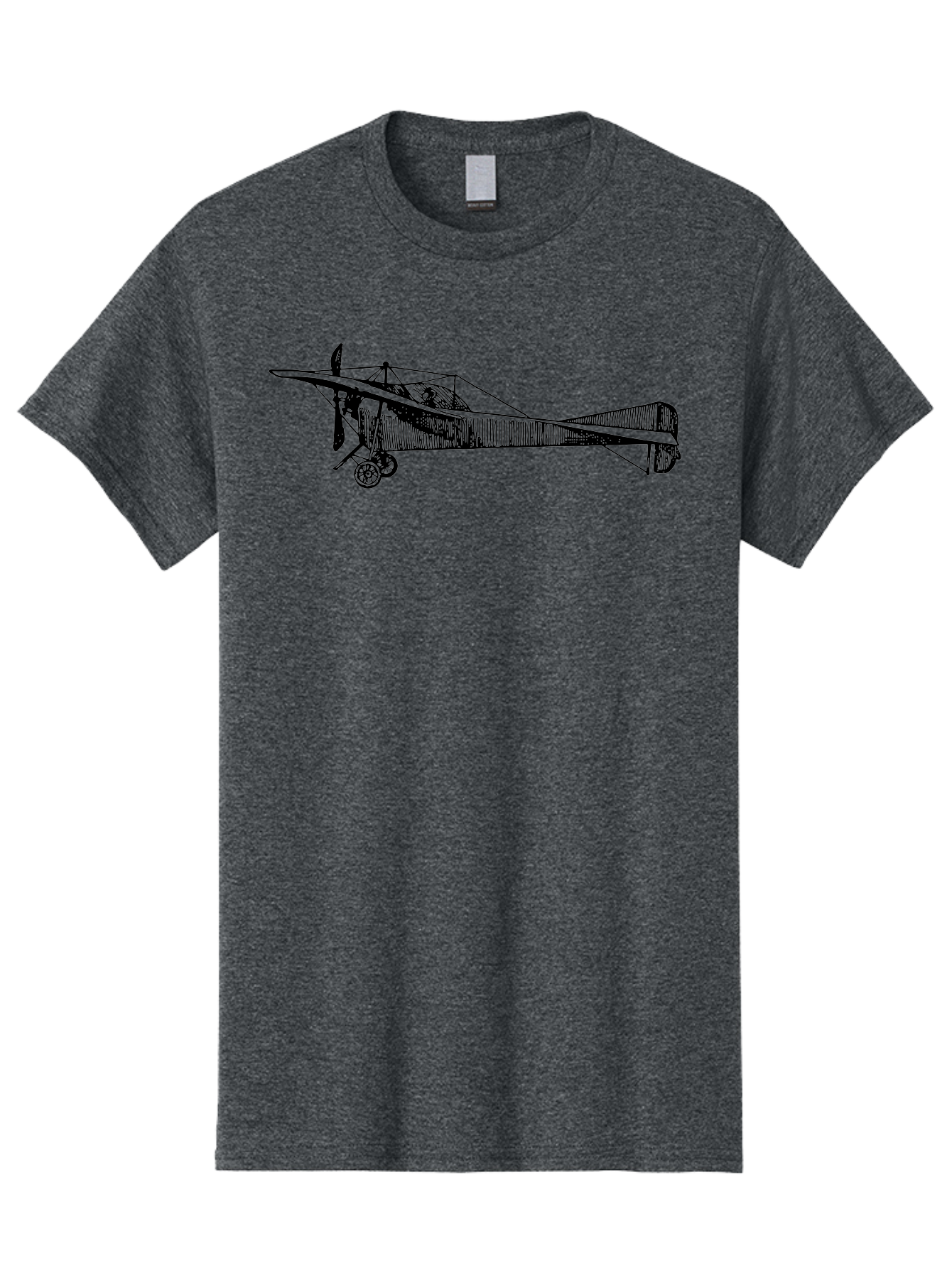 Wwi-Biplane Men'S Graphic Tee, 100% Cotton, Comfortable Casual Summer Wear, Machine Washable, Vintage Biplane, Old Airplane, Historical Aircraft, Classic Aviation, Retro Flying Machine, Nostalgic Design, Wooden Aircraft, Aad840 17
