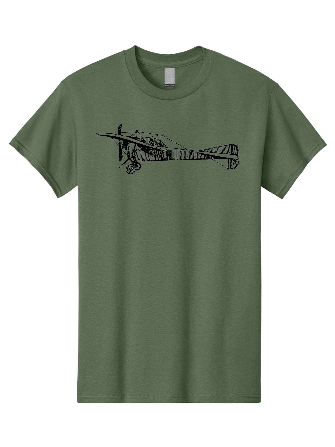 Wwi-Biplane Men'S Graphic Tee, 100% Cotton, Comfortable Casual Summer Wear, Machine Washable, Vintage Biplane, Old Airplane, Historical Aircraft, Classic Aviation, Retro Flying Machine, Nostalgic Design, Wooden Aircraft, Aad840 19