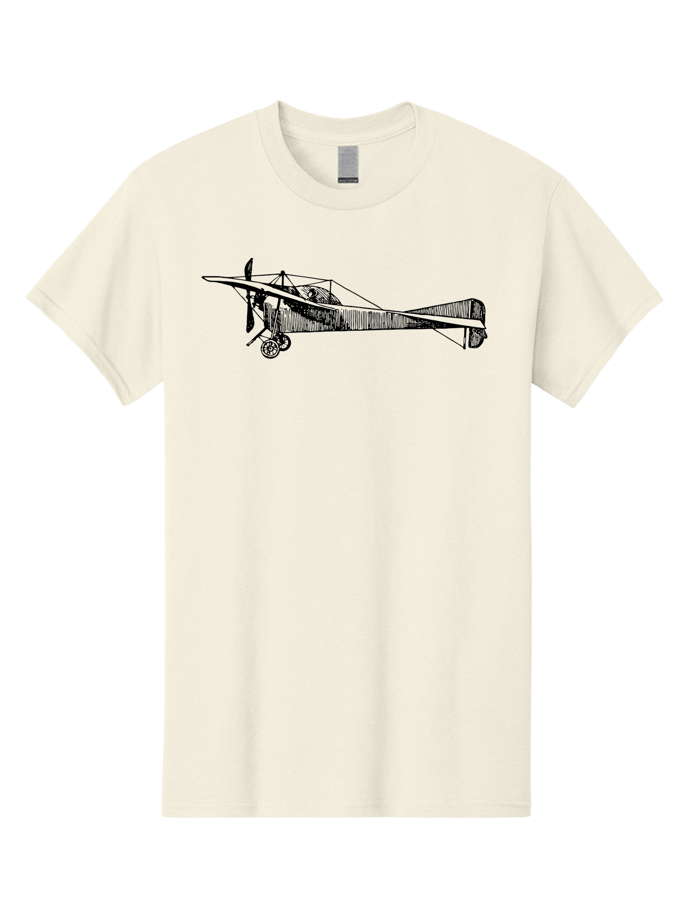 Wwi-Biplane Men'S Graphic Tee, 100% Cotton, Comfortable Casual Summer Wear, Machine Washable, Vintage Biplane, Old Airplane, Historical Aircraft, Classic Aviation, Retro Flying Machine, Nostalgic Design, Wooden Aircraft, Aad840 7