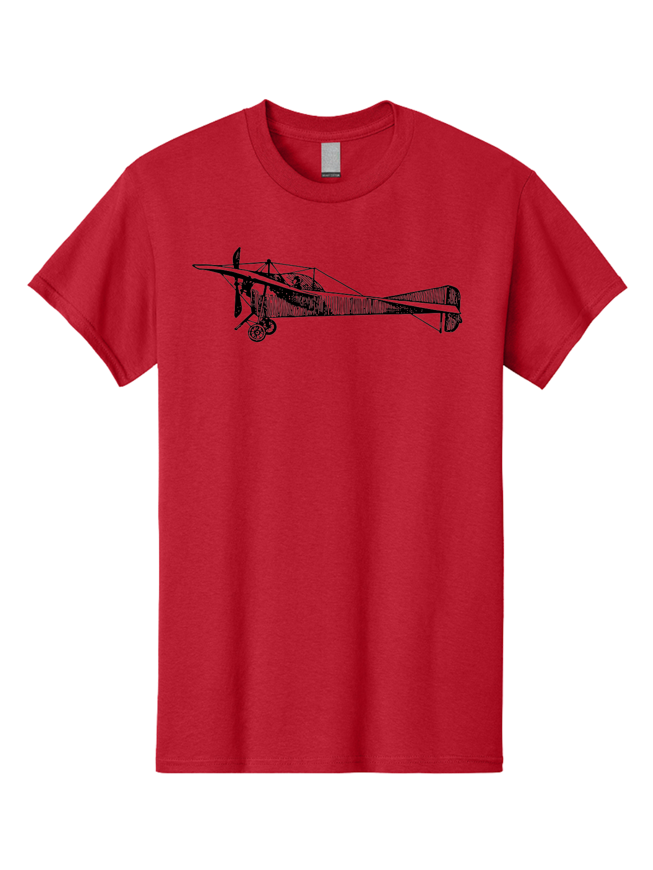 Wwi-Biplane Men'S Graphic Tee, 100% Cotton, Comfortable Casual Summer Wear, Machine Washable, Vintage Biplane, Old Airplane, Historical Aircraft, Classic Aviation, Retro Flying Machine, Nostalgic Design, Wooden Aircraft, Aad840 15