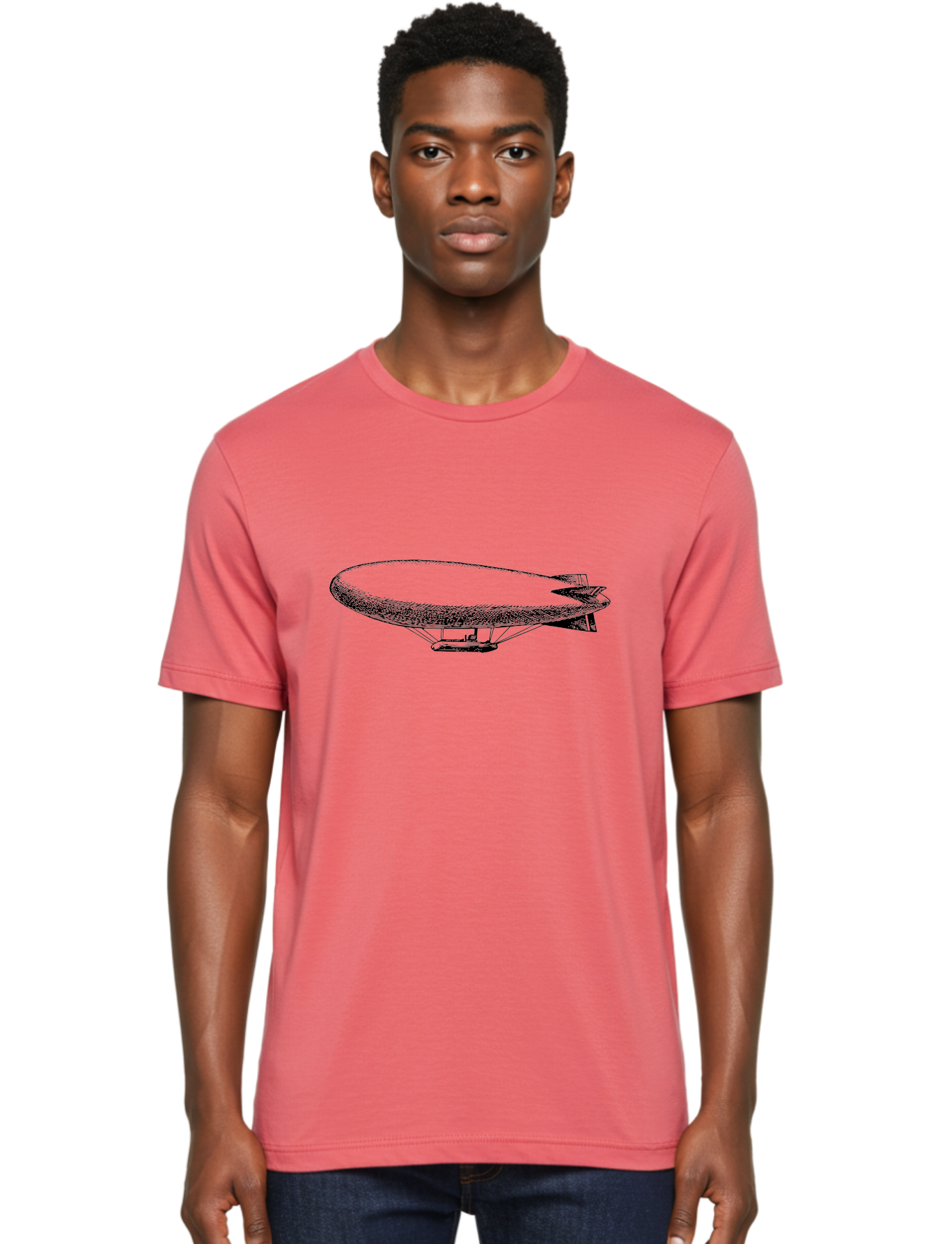 Zeppelin-1 Men'S Graphic Tee, 100% Cotton, Comfortable Casual Summer Wear, Machine Washable, Blimp Illustration, Airship Design, Aviation Technology, Futuristic Transportation, Aerial Vehicle, Graphic Art Aad841 6