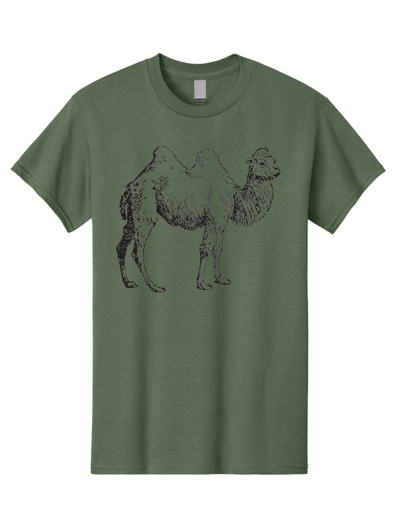 Bactrian-Camel Men'S Graphic Tee, 100% Cotton, Comfortable Casual Summer Wear, Machine Washable, Bactrian Camel, Double Hump Camel, Desert Animal, Exotic Creature, Wild Camel, Camel Illustration, Camel Drawing Aad846 3