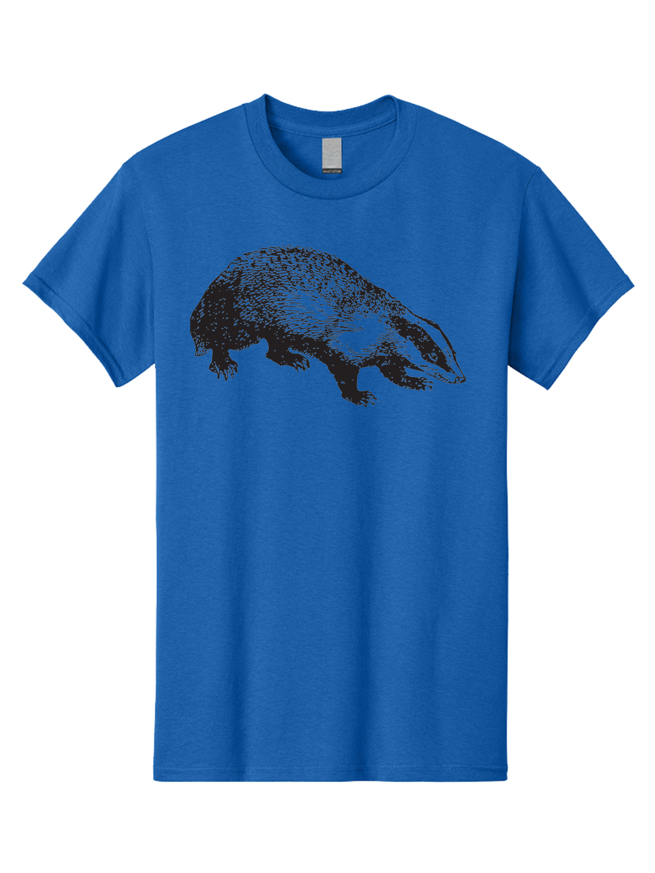 Badger Men'S Graphic Tee, 100% Cotton, Comfortable Casual Summer Wear, Machine Washable, Badger Illustration, Wildlife Art, Animal Graphics, Black And Green Colors, Detailed Texture, Wildlife Design, Furry Creature, Omnivorous Mammal Aad847 29