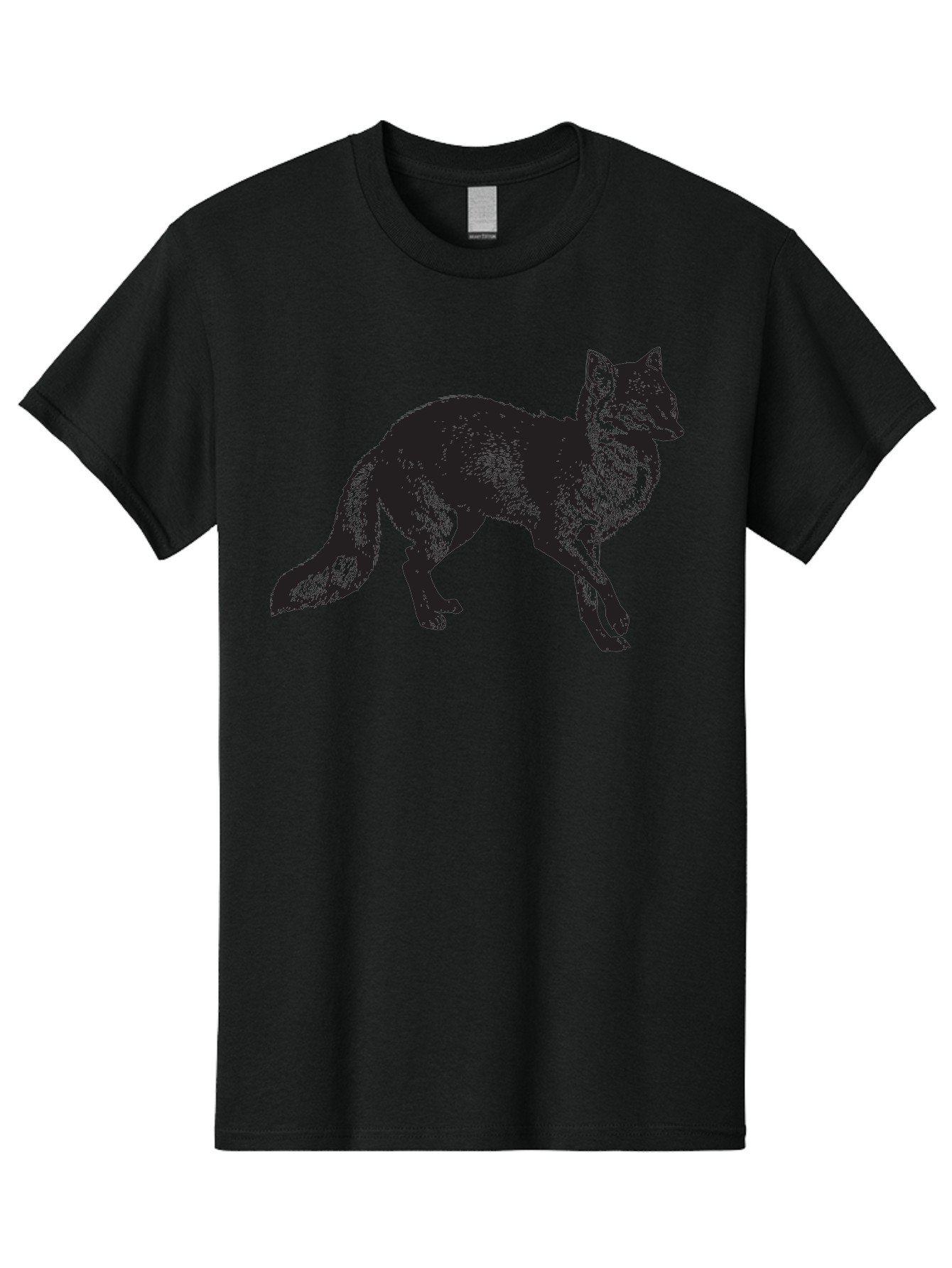 Black-Wolf Men'S Graphic Tee, 100% Cotton, Comfortable Casual Summer Wear, Machine Washable, Black Fox, Wildlife, Animal Silhouette, Nature, Wild Canines, Predators, Forest Dwellers, Black Graphic, Neon Effect Aad856 21