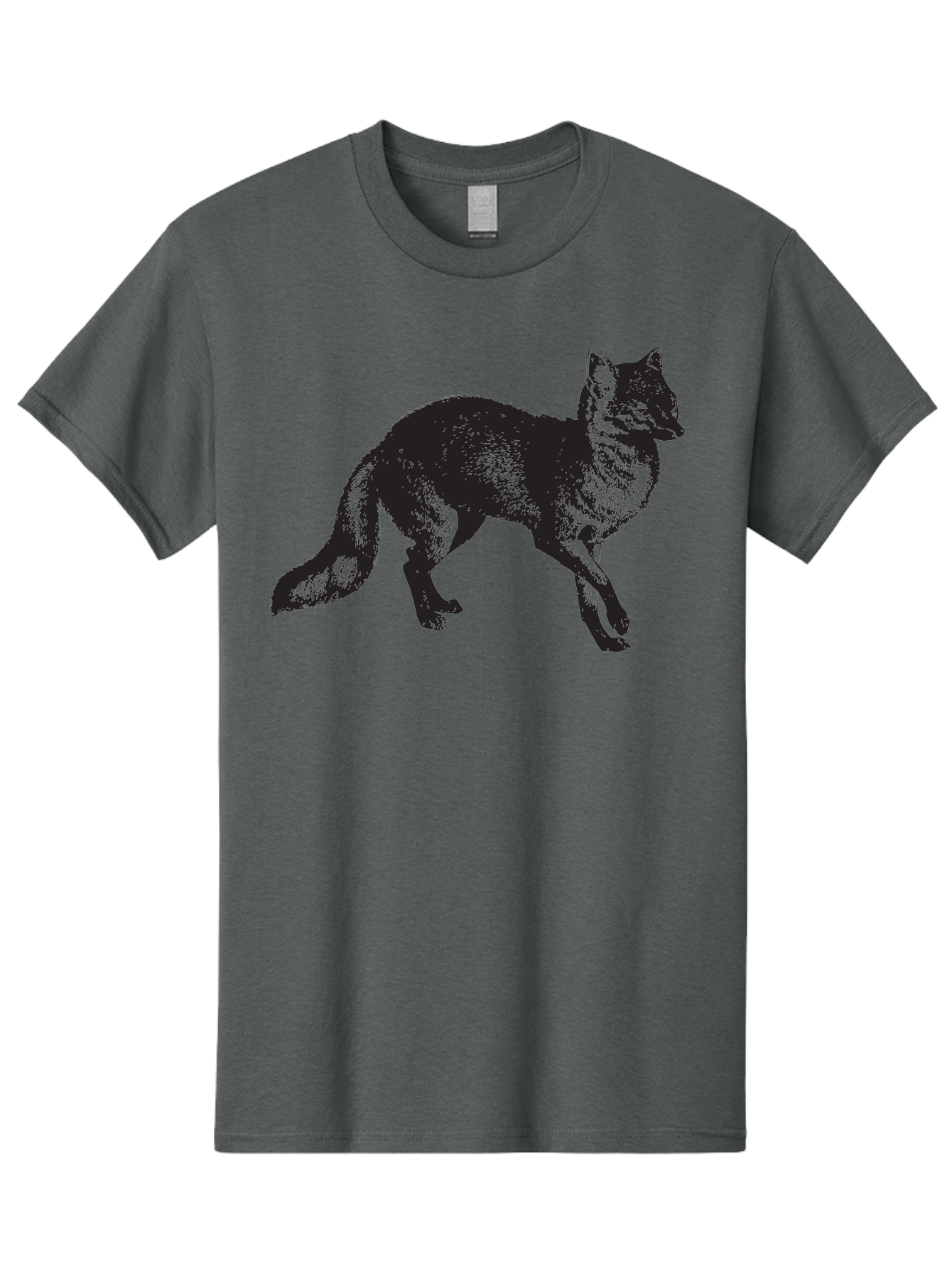 Black-Wolf Men'S Graphic Tee, 100% Cotton, Comfortable Casual Summer Wear, Machine Washable, Black Fox, Wildlife, Animal Silhouette, Nature, Wild Canines, Predators, Forest Dwellers, Black Graphic, Neon Effect Aad856 13