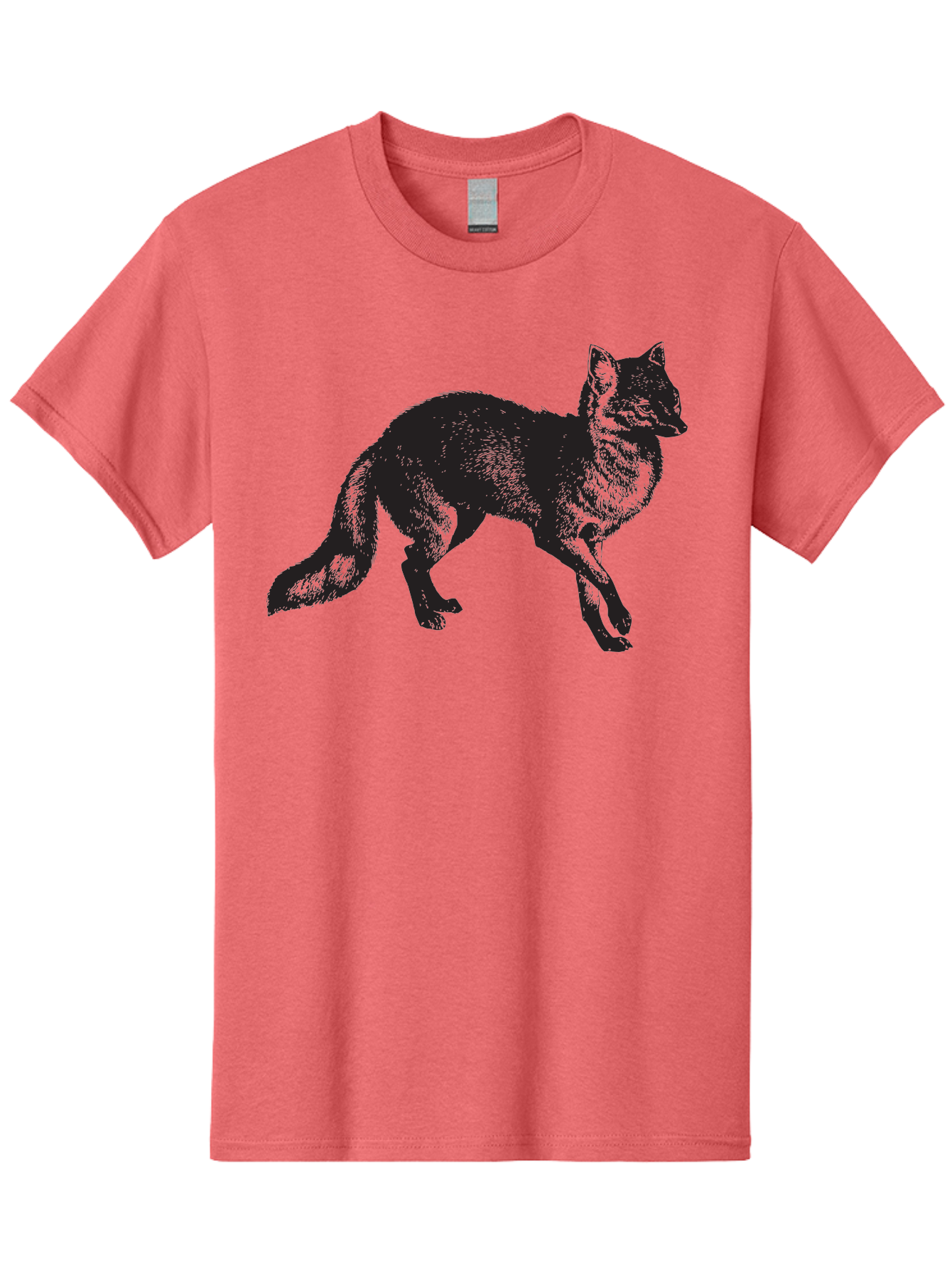 Black-Wolf Men'S Graphic Tee, 100% Cotton, Comfortable Casual Summer Wear, Machine Washable, Black Fox, Wildlife, Animal Silhouette, Nature, Wild Canines, Predators, Forest Dwellers, Black Graphic, Neon Effect Aad856 3