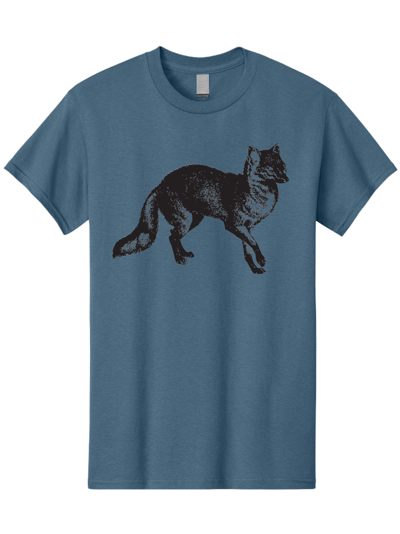 Black-Wolf Men'S Graphic Tee, 100% Cotton, Comfortable Casual Summer Wear, Machine Washable, Black Fox, Wildlife, Animal Silhouette, Nature, Wild Canines, Predators, Forest Dwellers, Black Graphic, Neon Effect Aad856 1