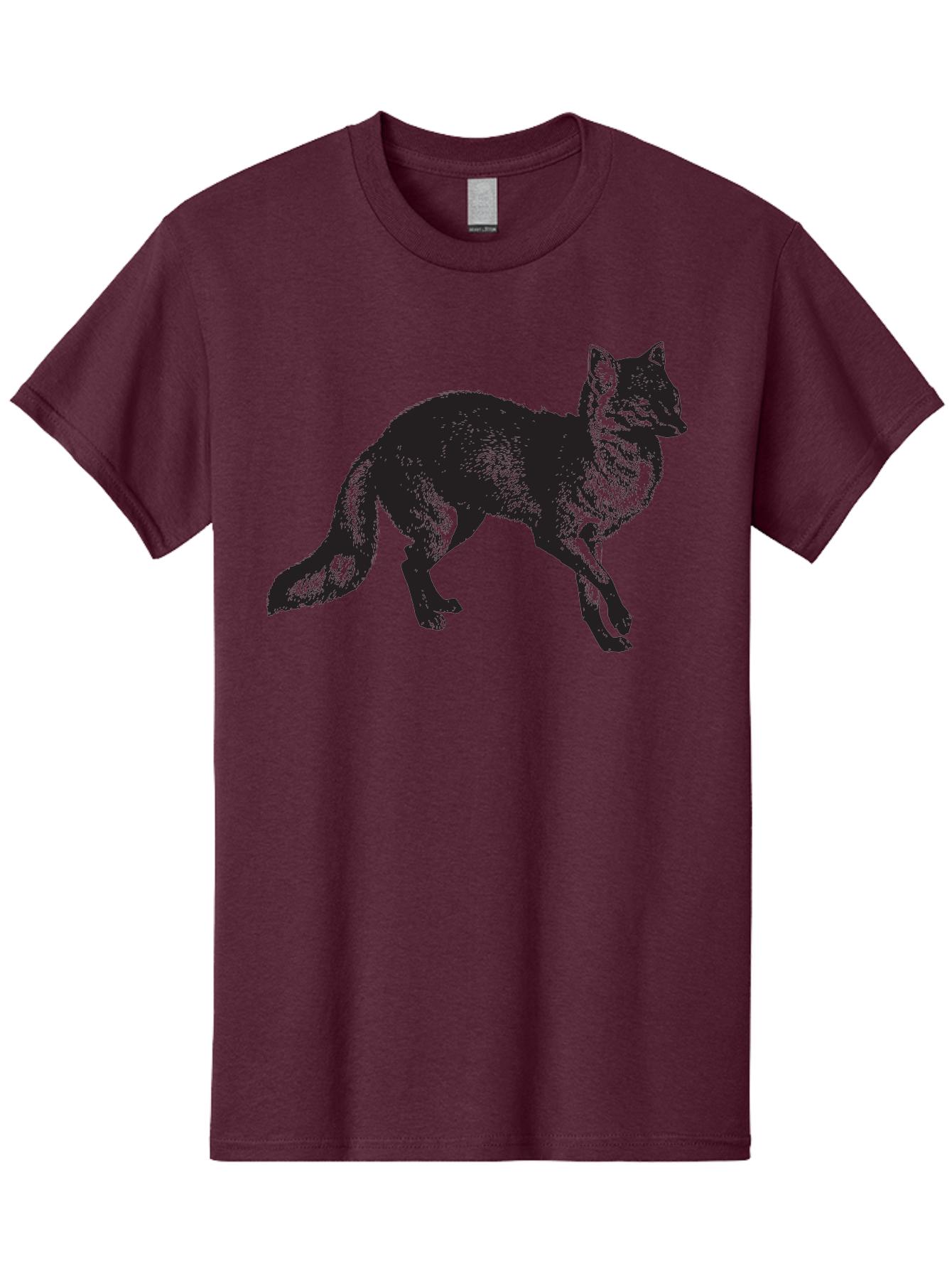 Black-Wolf Men'S Graphic Tee, 100% Cotton, Comfortable Casual Summer Wear, Machine Washable, Black Fox, Wildlife, Animal Silhouette, Nature, Wild Canines, Predators, Forest Dwellers, Black Graphic, Neon Effect Aad856 15
