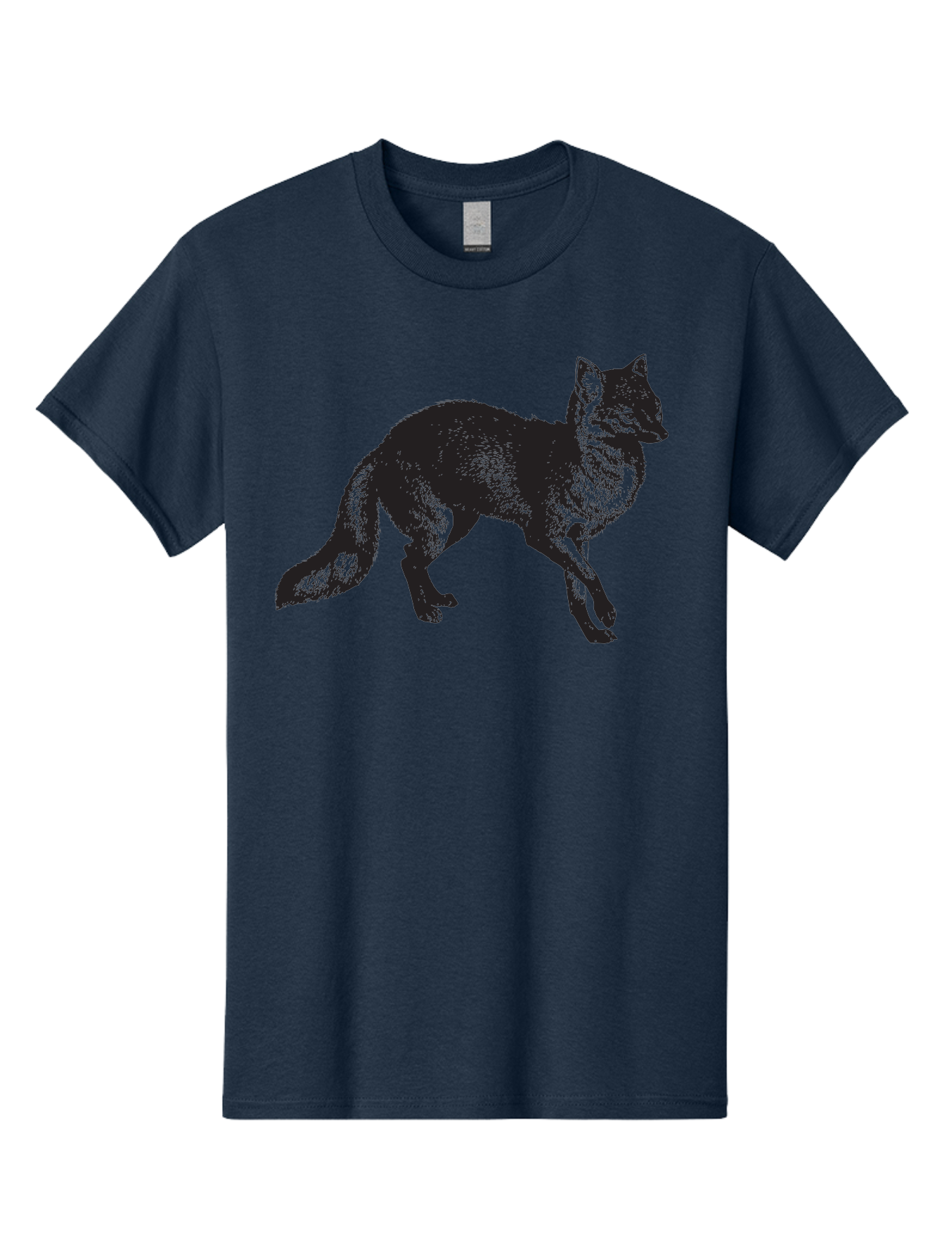 Black-Wolf Men'S Graphic Tee, 100% Cotton, Comfortable Casual Summer Wear, Machine Washable, Black Fox, Wildlife, Animal Silhouette, Nature, Wild Canines, Predators, Forest Dwellers, Black Graphic, Neon Effect Aad856 11