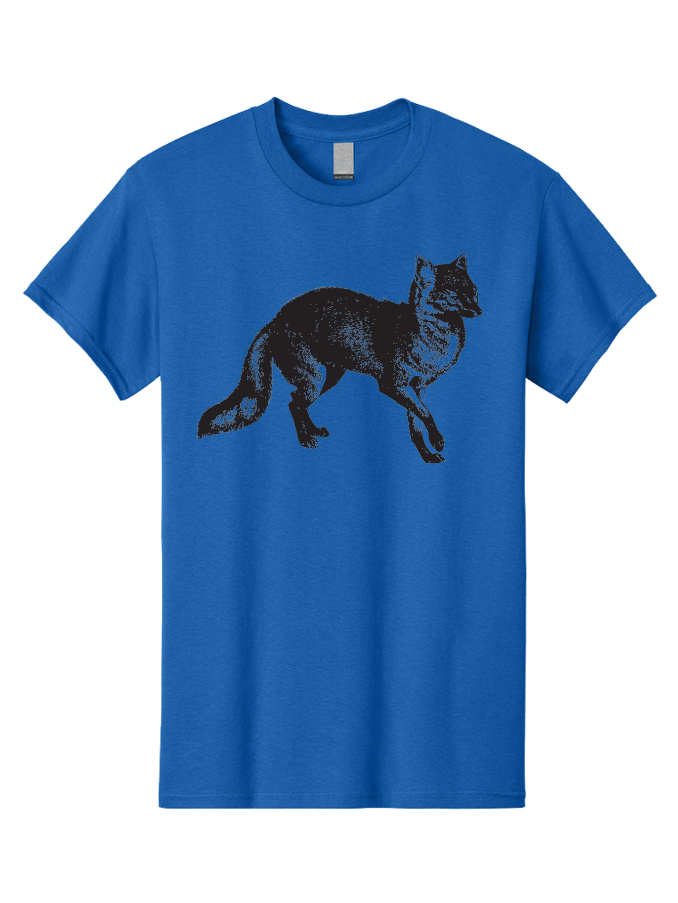 Black-Wolf Men'S Graphic Tee, 100% Cotton, Comfortable Casual Summer Wear, Machine Washable, Black Fox, Wildlife, Animal Silhouette, Nature, Wild Canines, Predators, Forest Dwellers, Black Graphic, Neon Effect Aad856 5
