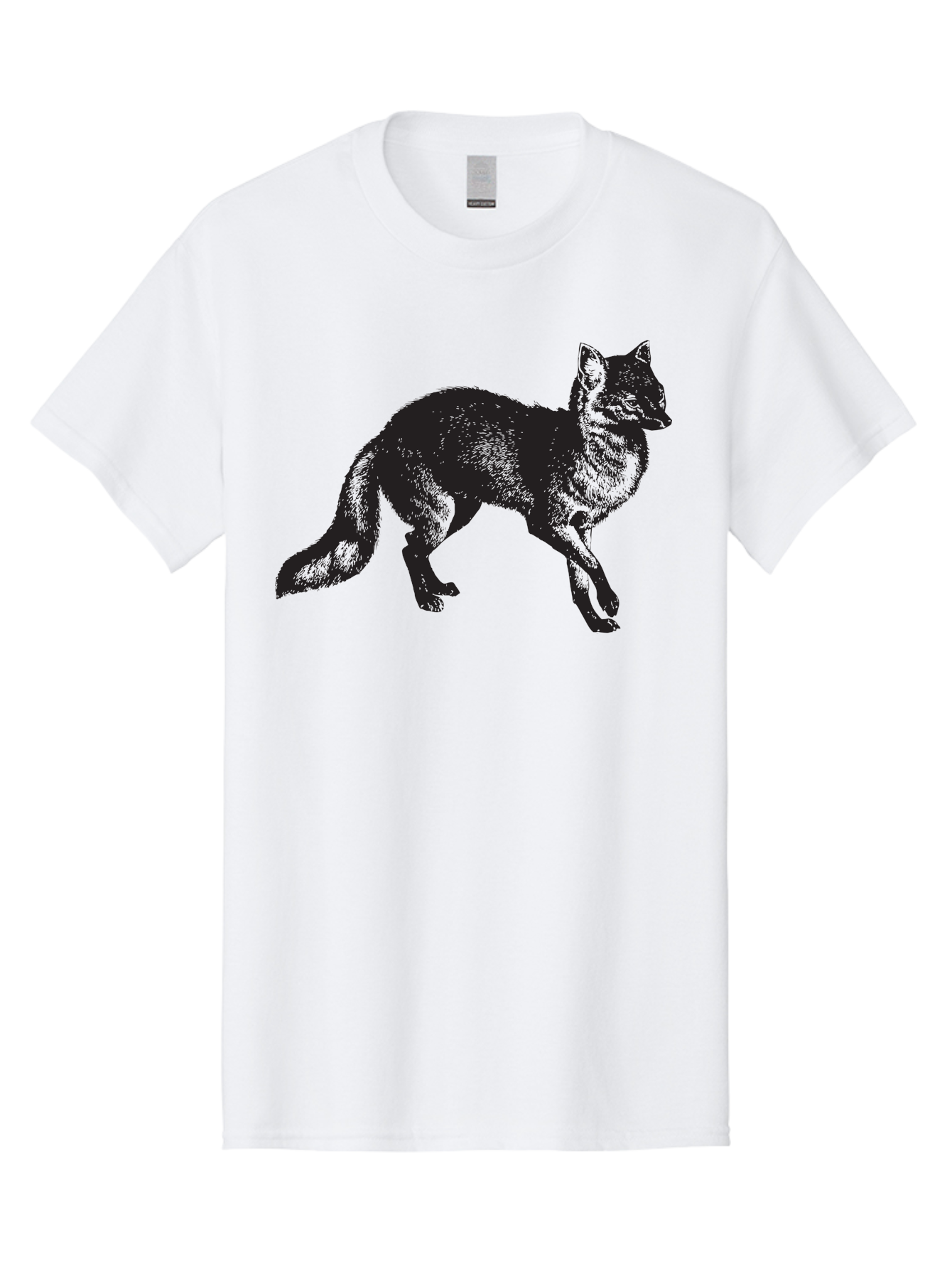 Black-Wolf Men'S Graphic Tee, 100% Cotton, Comfortable Casual Summer Wear, Machine Washable, Black Fox, Wildlife, Animal Silhouette, Nature, Wild Canines, Predators, Forest Dwellers, Black Graphic, Neon Effect Aad856 19