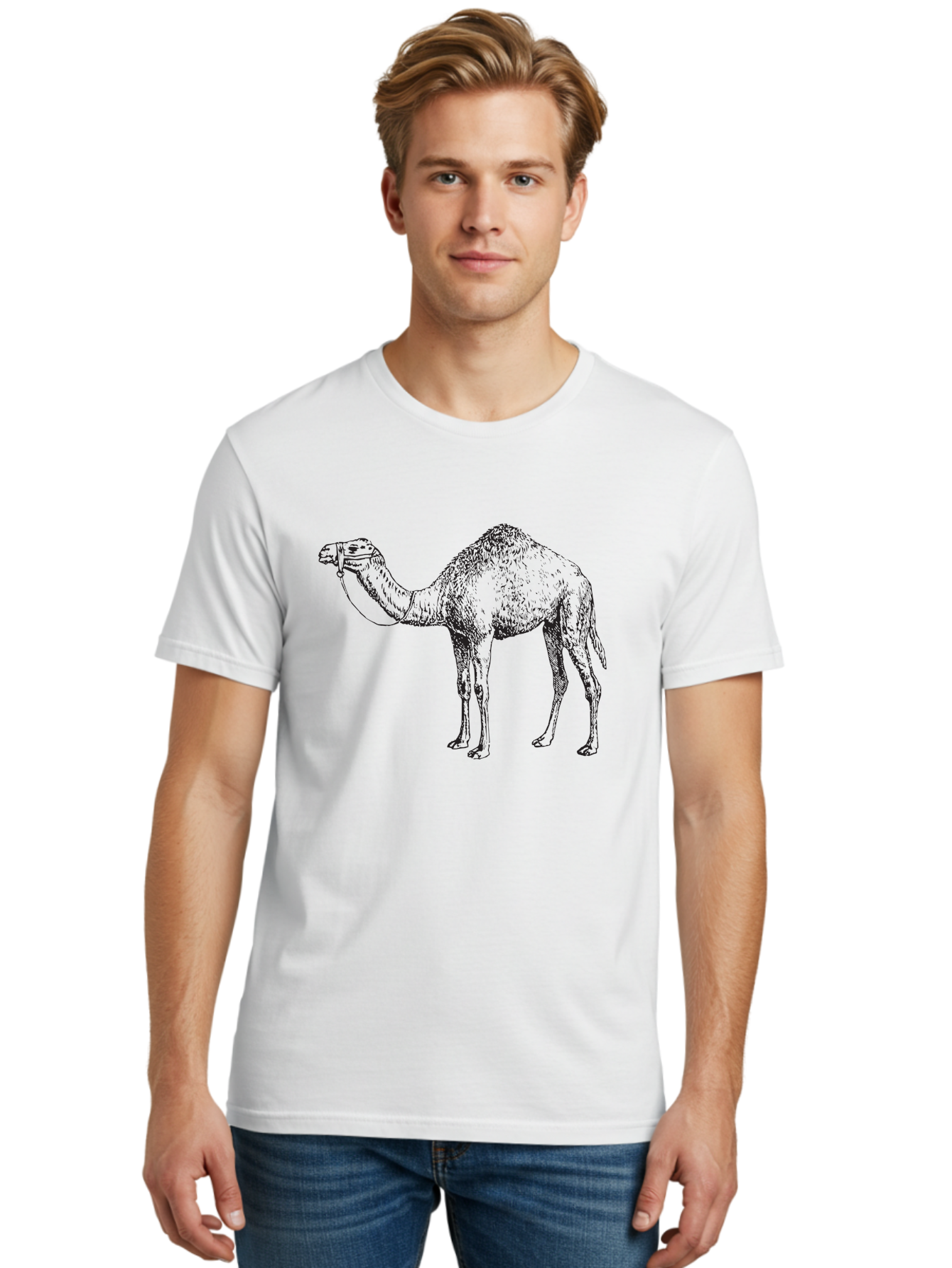 Camel Men'S Graphic Tee, 100% Cotton, Comfortable Casual Summer Wear, Machine Washable, Camel Illustration, Desert Animal, Wildlife Artwork, Camel Silhouette, Graphic Design, Illustration Art, Animal Drawing, Camel Graphic Aad861 14