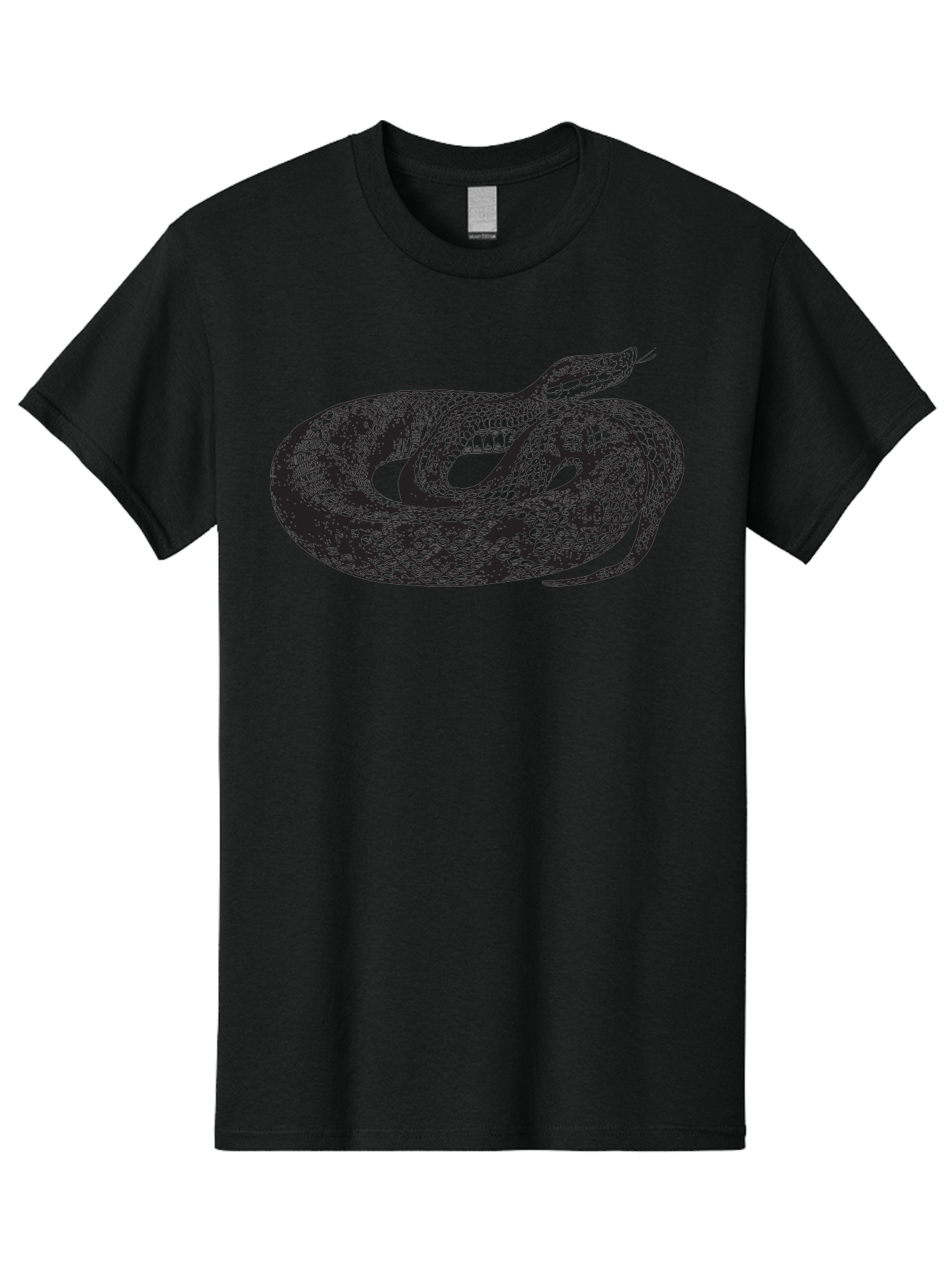 Coiled-Snake-1 Men'S Graphic Tee, 100% Cotton, Comfortable Casual Summer Wear, Machine Washable, Snake Illustration, Coiled Snake, Reptile Art, Wildlife Design, Snake Head, Forked Tongue, Detailed Scales, Black And Green Aad868 11
