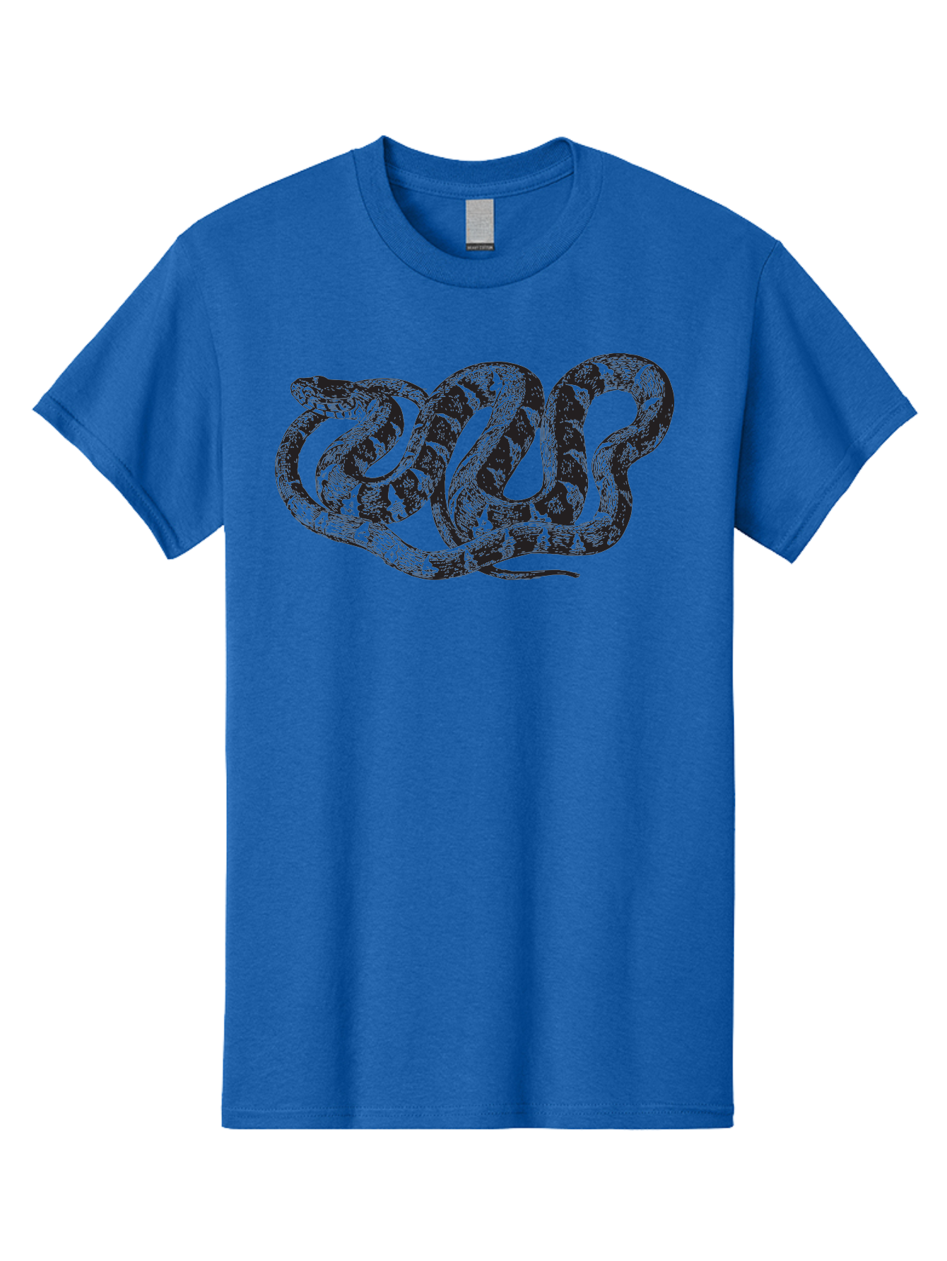 Coiled-Snake Men'S Graphic Tee, 100% Cotton, Comfortable Casual Summer Wear, Machine Washable, Serpent Art, Snake Illustration, Reptile Design, Coiled Snake, Wildlife Artwork, Snake Pattern, Detailed Snake, Abstract Snake Aad870 3