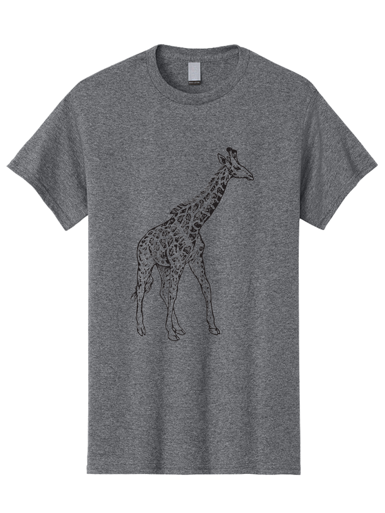 Giraffe Men'S Graphic Tee, 100% Cotton, Comfortable Casual Summer Wear, Machine Washable, Giraffe Illustration, Safari Animal, Wildlife Graphic, Spotted Fur, Tall Mammal, Cartoon Style, Simple Design, Black Outline Aad893 29