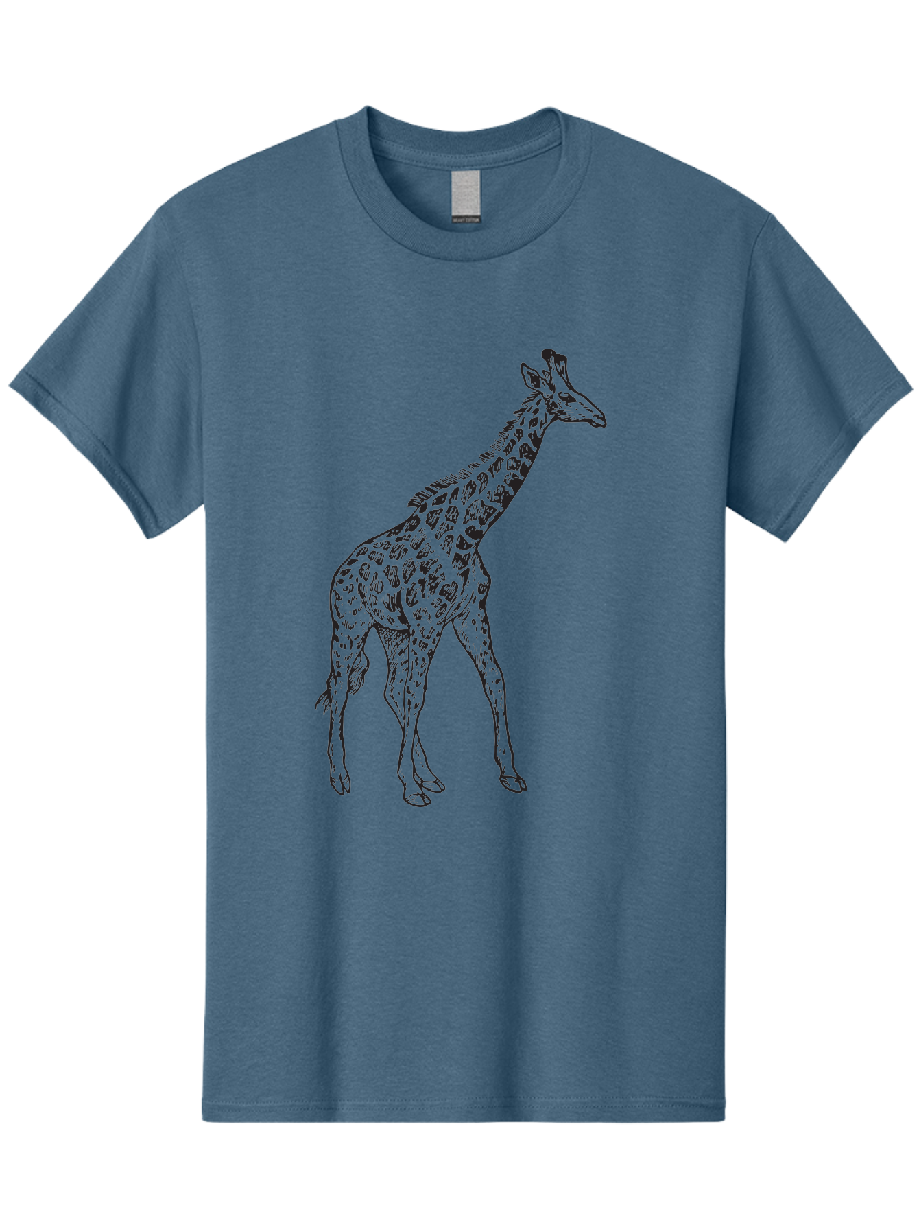 Giraffe Men'S Graphic Tee, 100% Cotton, Comfortable Casual Summer Wear, Machine Washable, Giraffe Illustration, Safari Animal, Wildlife Graphic, Spotted Fur, Tall Mammal, Cartoon Style, Simple Design, Black Outline Aad893 13
