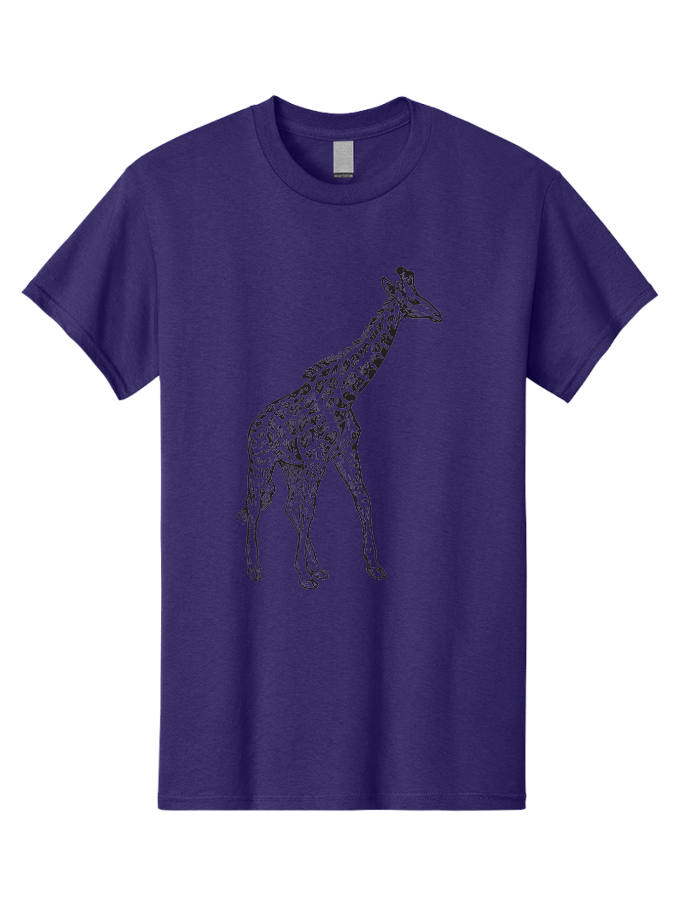 Giraffe Men'S Graphic Tee, 100% Cotton, Comfortable Casual Summer Wear, Machine Washable, Giraffe Illustration, Safari Animal, Wildlife Graphic, Spotted Fur, Tall Mammal, Cartoon Style, Simple Design, Black Outline Aad893 9